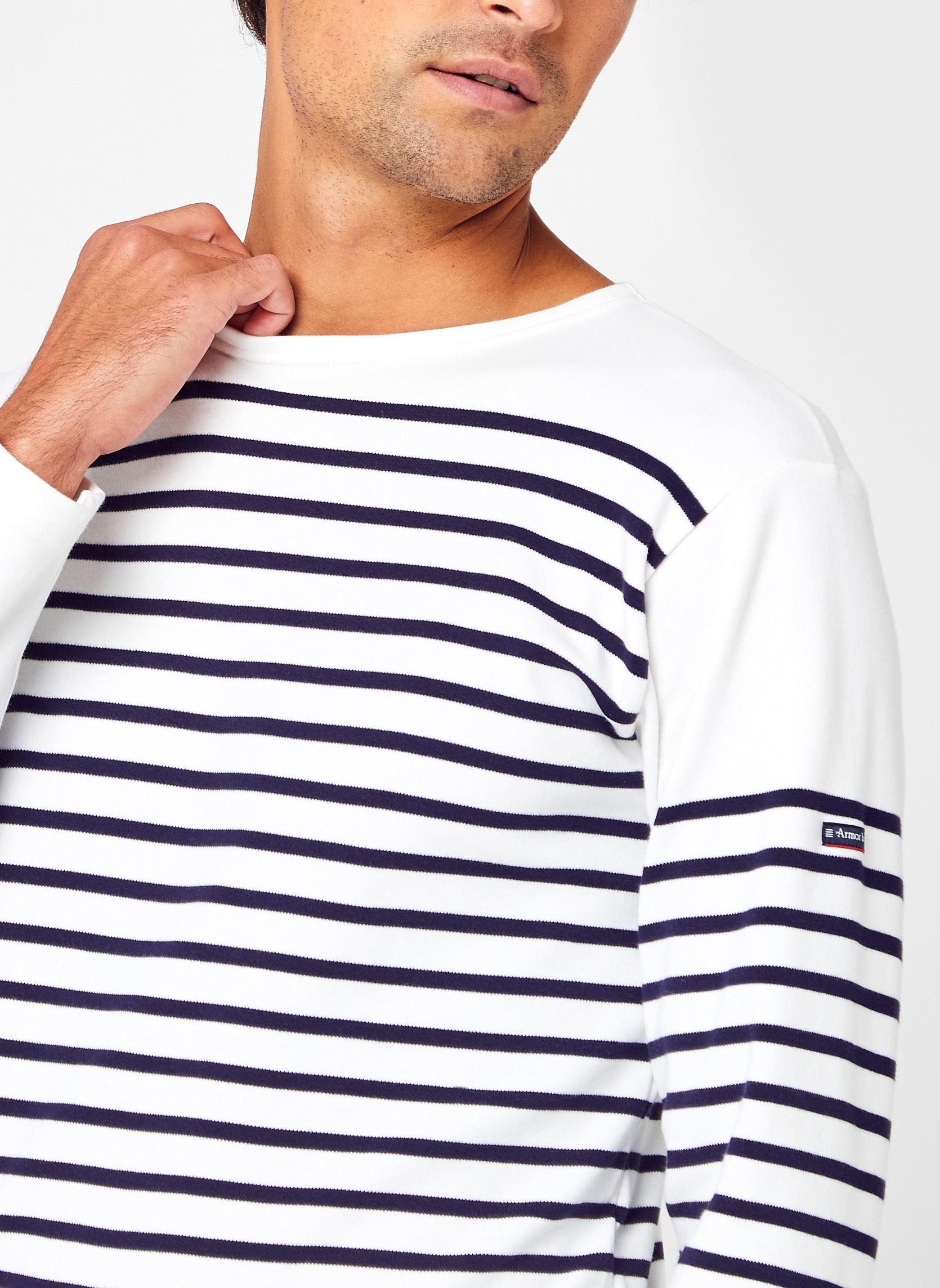 Tee-shirts Marinière homme bleu Armor Lux Tee-shirts Marinière homme bleu 400 BLANCNAVIRE