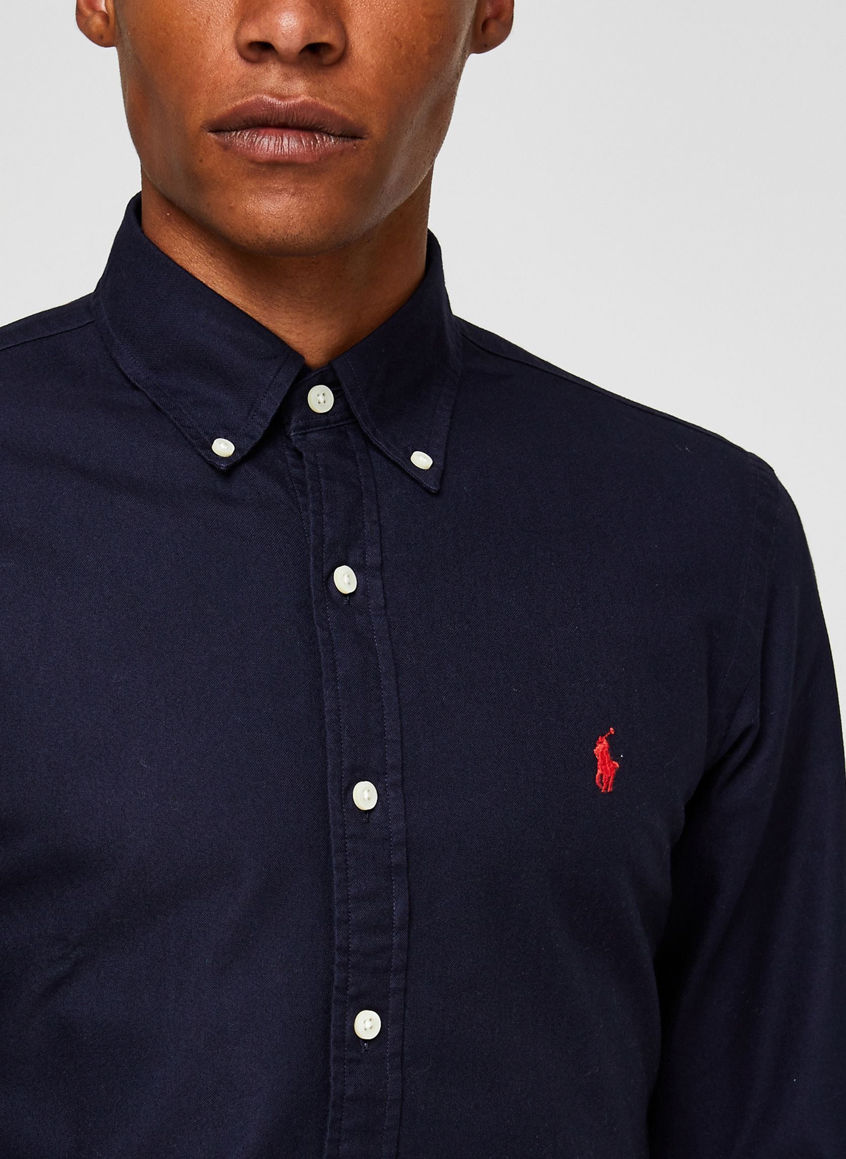Hemden Chemise Oxford cintrée teinte en pièce herren blau Polo Ralph Lauren Hemden Chemise Oxford cintrée teinte en pièce herren blau RL NAVY