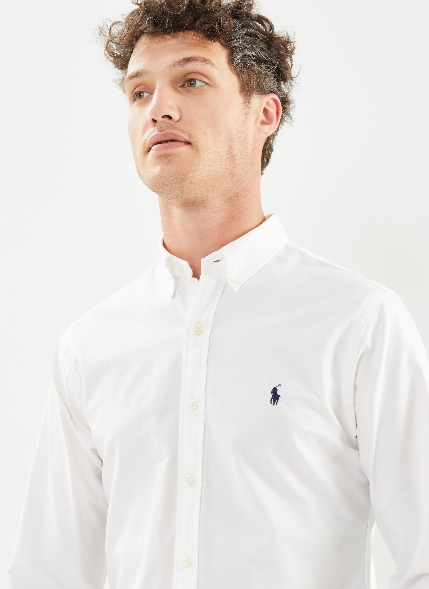 Camicie Chemise Oxford cintrée teinte en pièce uomo bianco Polo Ralph Lauren Camicie Chemise Oxford cintrée teinte en pièce uomo bianco WHITE