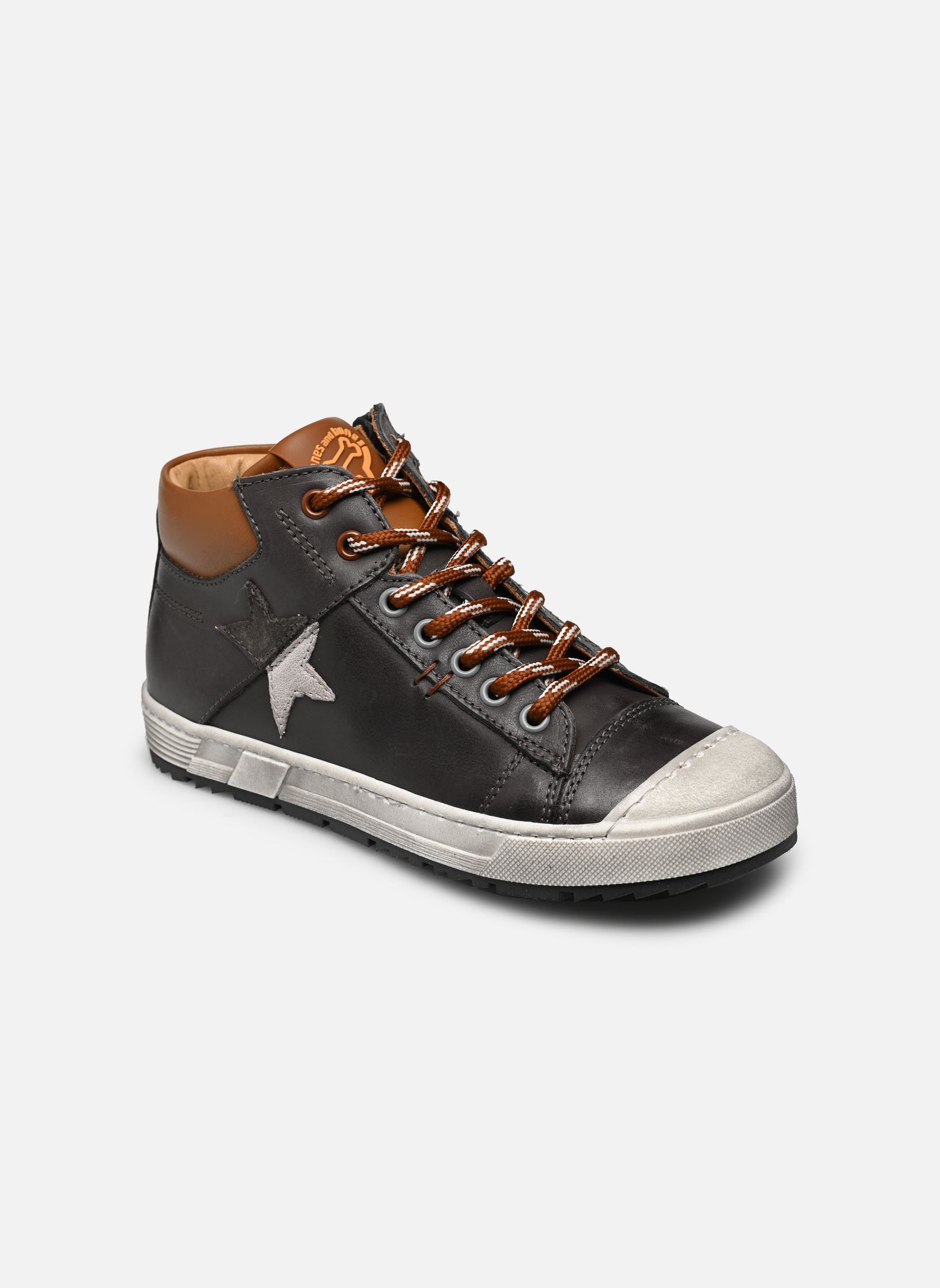 Hoge sneakers Baset jongens bruin Stones and Bones Hoge sneakers Baset jongens bruin CALF SMOKE