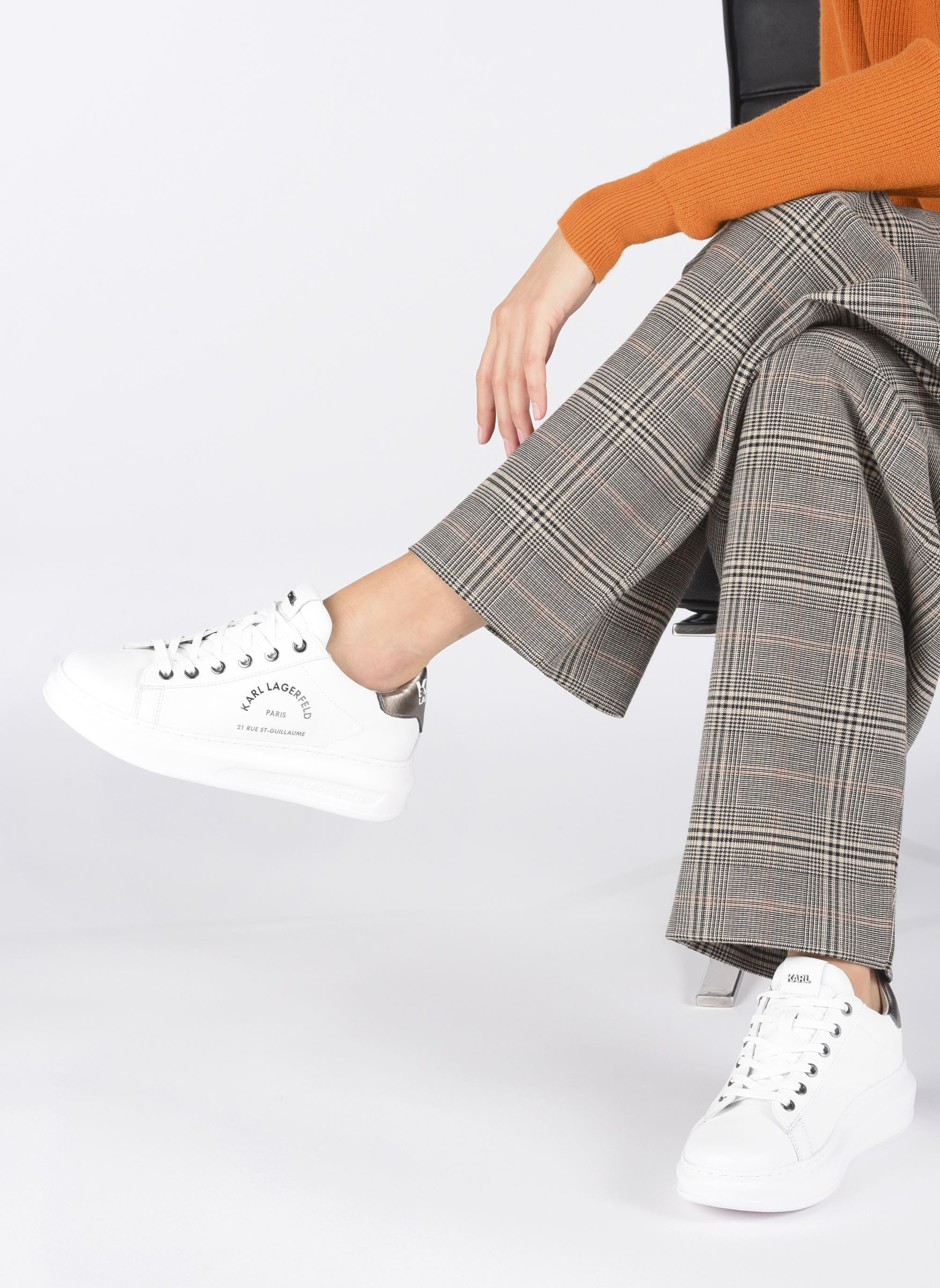Niedrige Sneaker Kapri Maison Karl Lace damen weiß Karl Lagerfeld Niedrige Sneaker Kapri Maison Karl Lace damen weiß White Lthr W/Silver