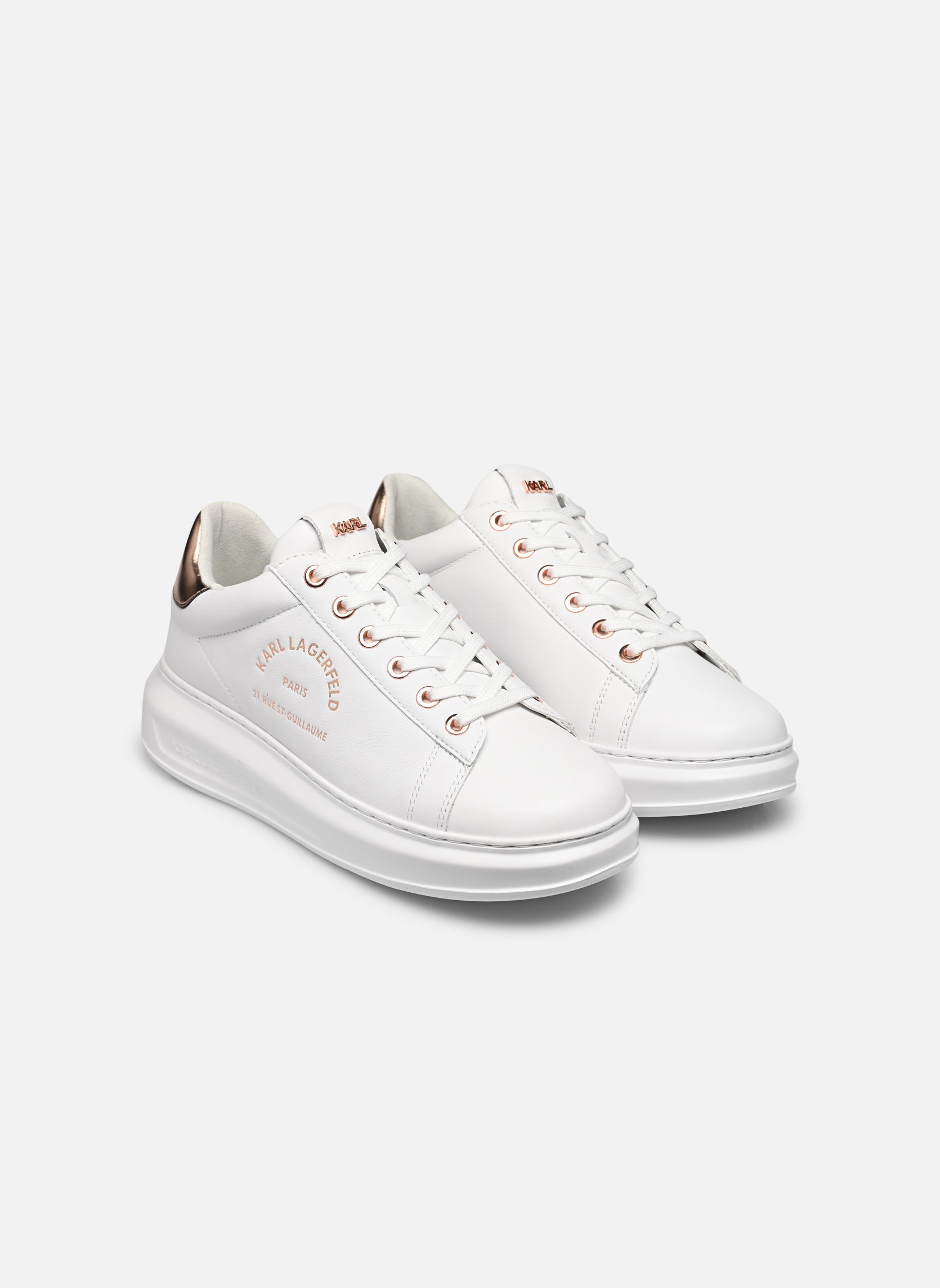 Niedrige Sneaker Kapri Maison Karl Lace damen weiß Karl Lagerfeld Niedrige Sneaker Kapri Maison Karl Lace damen weiß White Lthr W/Pink