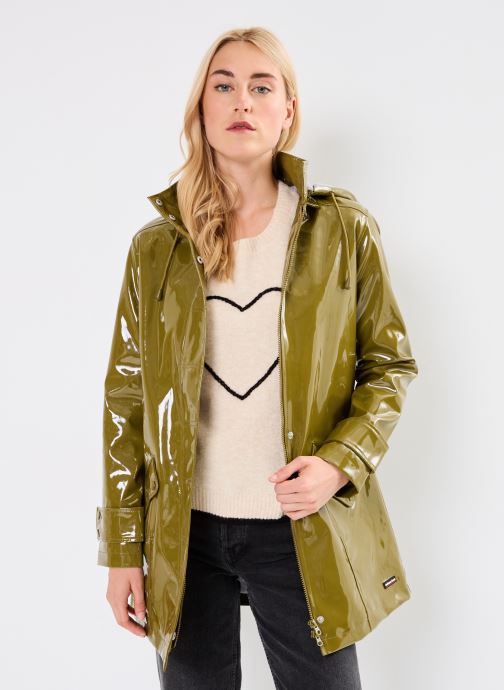 Imperméable Parka Kaki Femme Imperméable Avec Capuche Cire Pluie