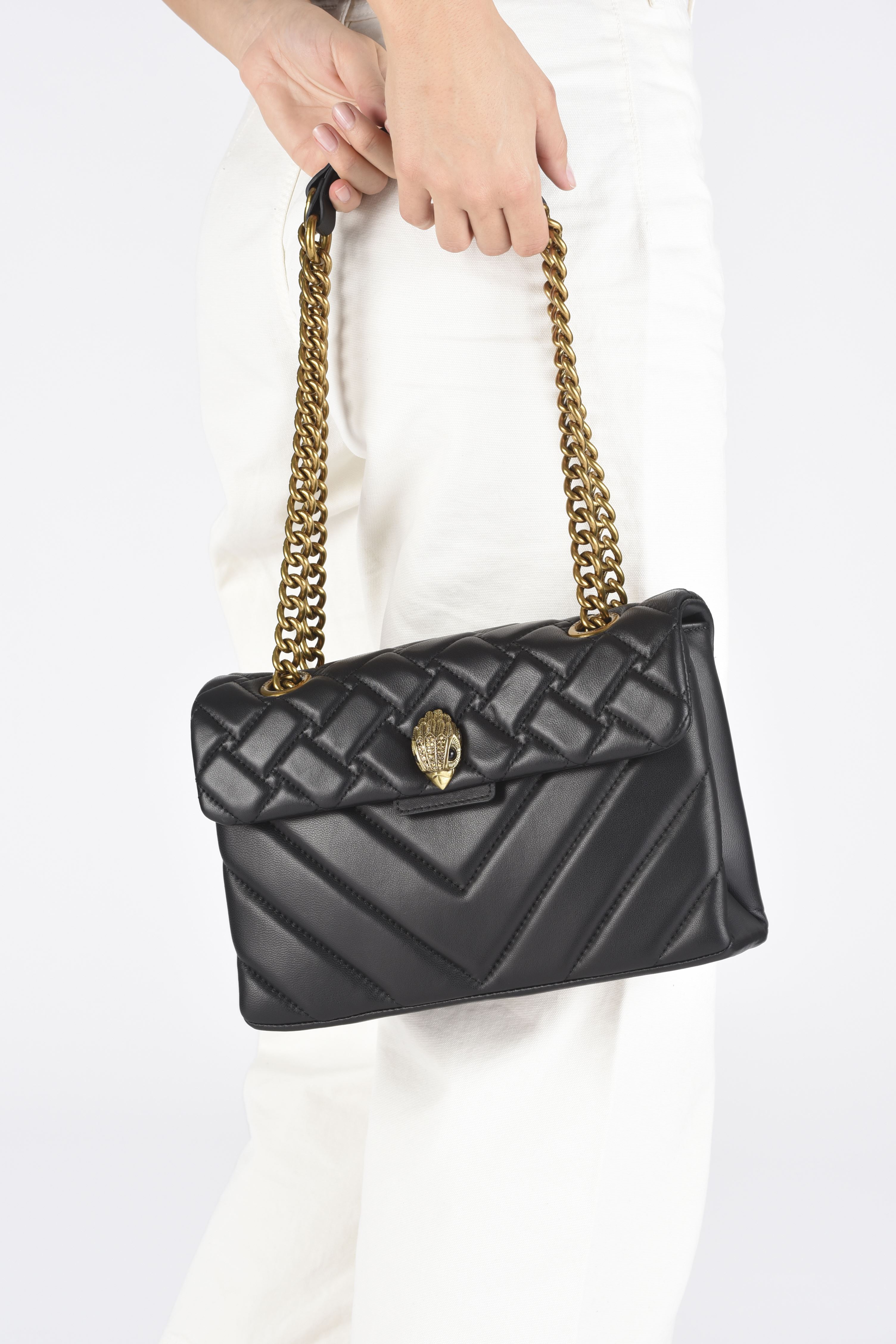 Schoudertassen LEATHER KENSINGTON X BAG dames zwart Kurt Geiger Schoudertassen LEATHER KENSINGTON X BAG dames zwart BLACK