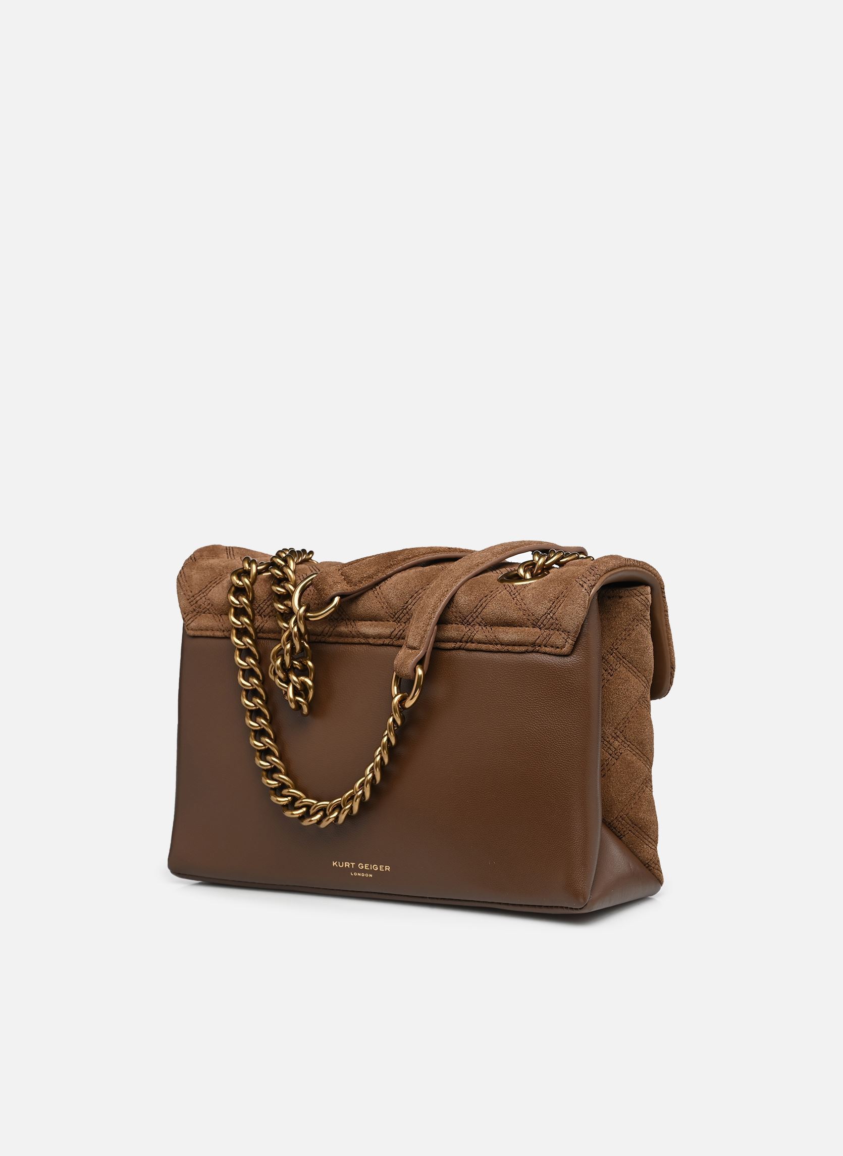 Schoudertassen LEATHER KENSINGTON BAG dames bruin Kurt Geiger Schoudertassen LEATHER KENSINGTON BAG dames bruin BROWN