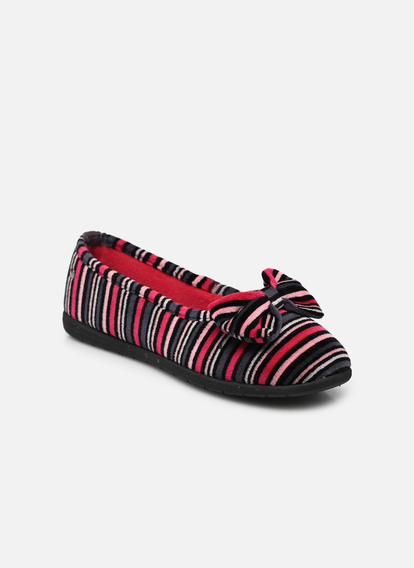 Chaussons Ballerine Ergonomique EveryWear Velours femme multicolore Isotoner Chaussons Ballerine Ergonomique EveryWear Velours femme multicolore Rayures