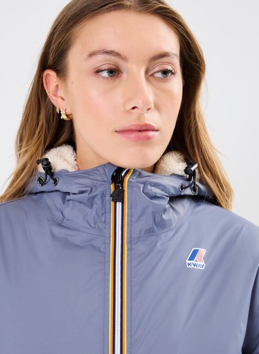 Manteau Long Imperméable Homme K-Way Le Vrai 3.0 Eiffel Orsetto - Bleu, Coupe-Vent, Rembourré, Capuche - 12