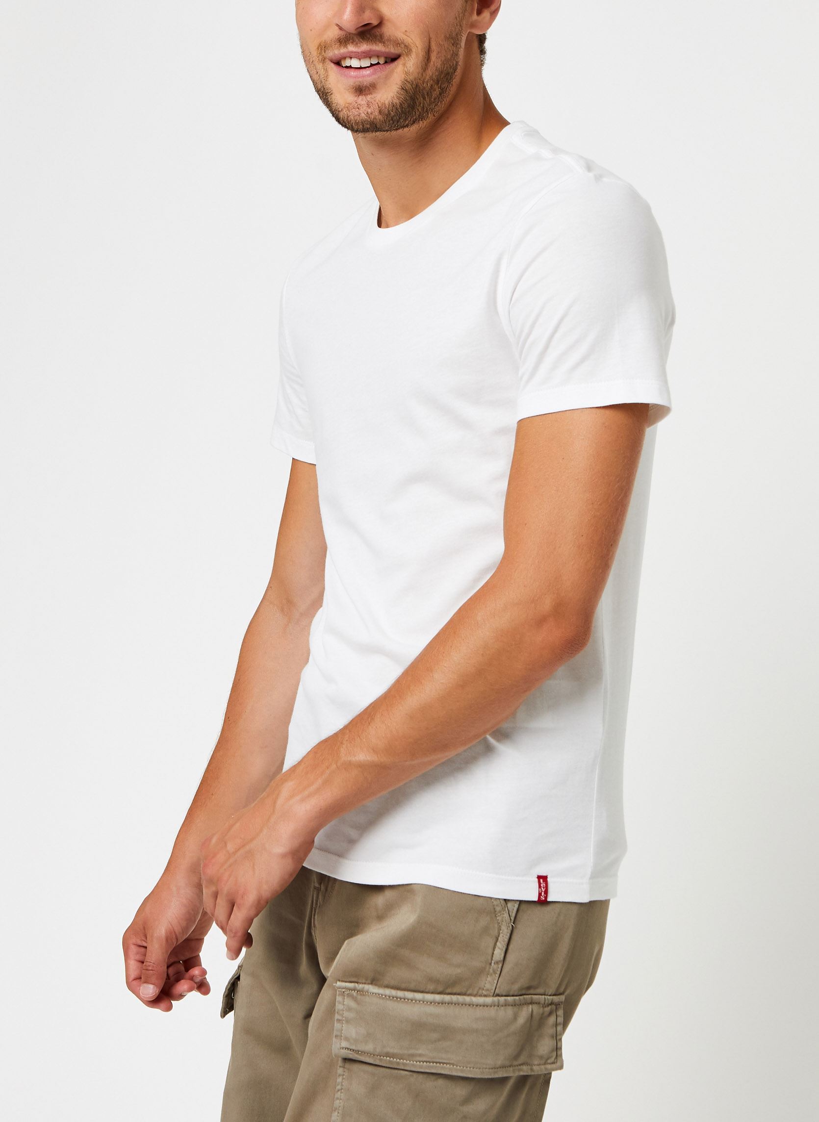 Tee-shirts SLIM 2PK CREWNECK 1 homme blanc Levi's Tee-shirts SLIM 2PK CREWNECK 1 homme blanc Two-Pack Tee White +