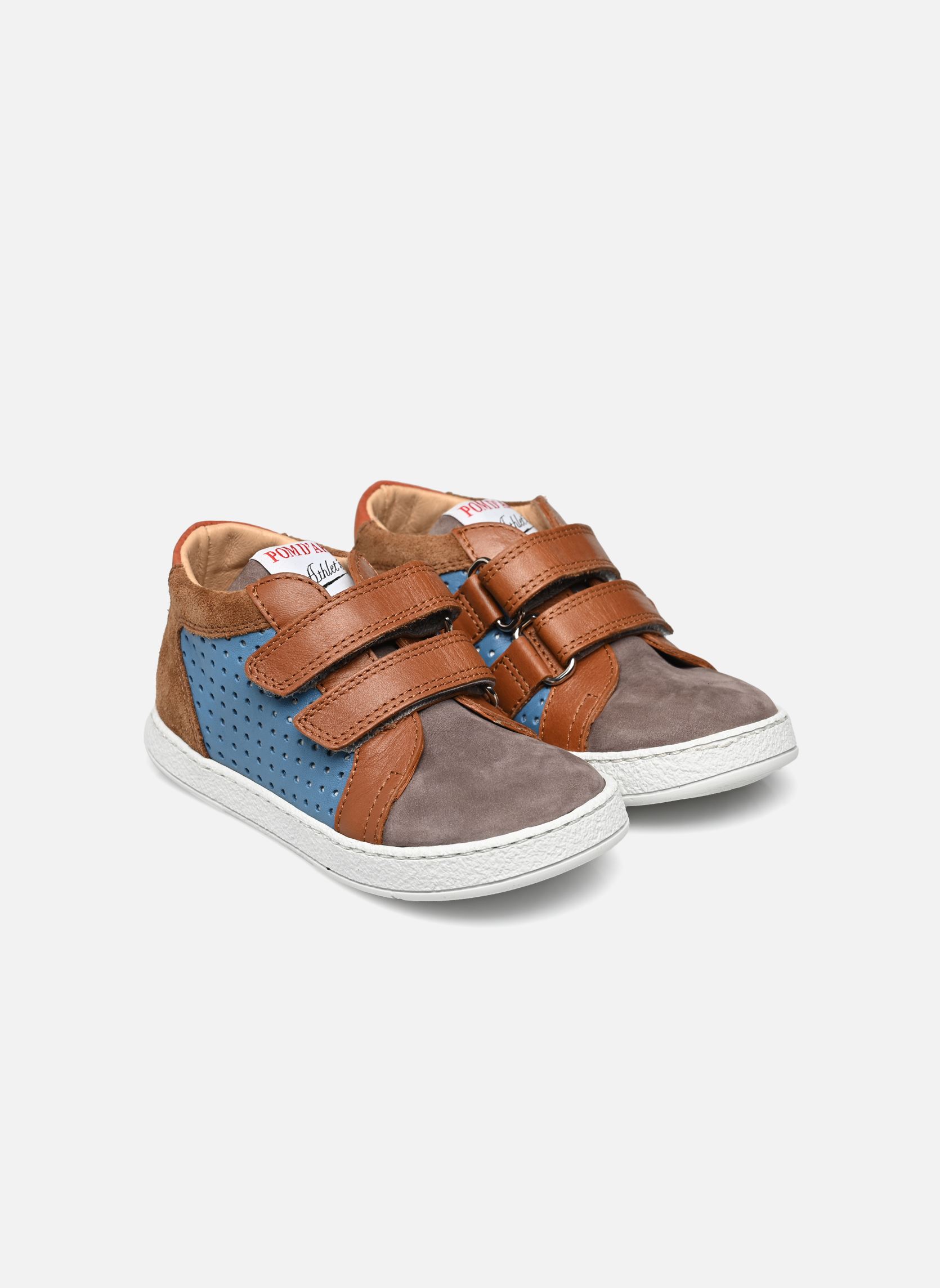 Sneakers alte Mousse Dop bambino multicolore Pom d Api Sneakers alte Mousse Dop bambino multicolore BLEU - DK CAMEL - WO