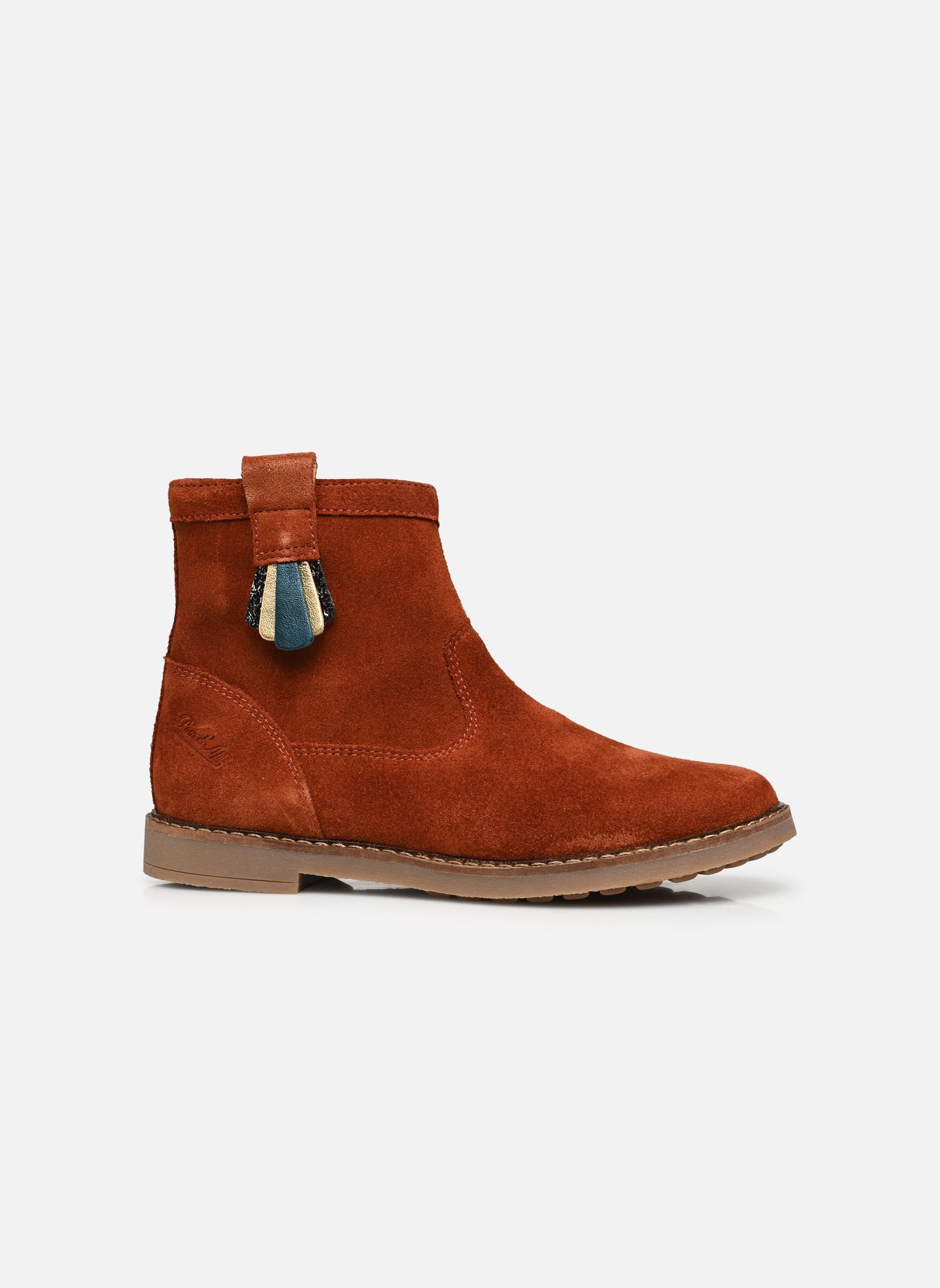 Bottines Trip Arty fille bordeaux Pom d Api Bottines Trip Arty fille bordeaux BRIQUE - SUN - PETRO