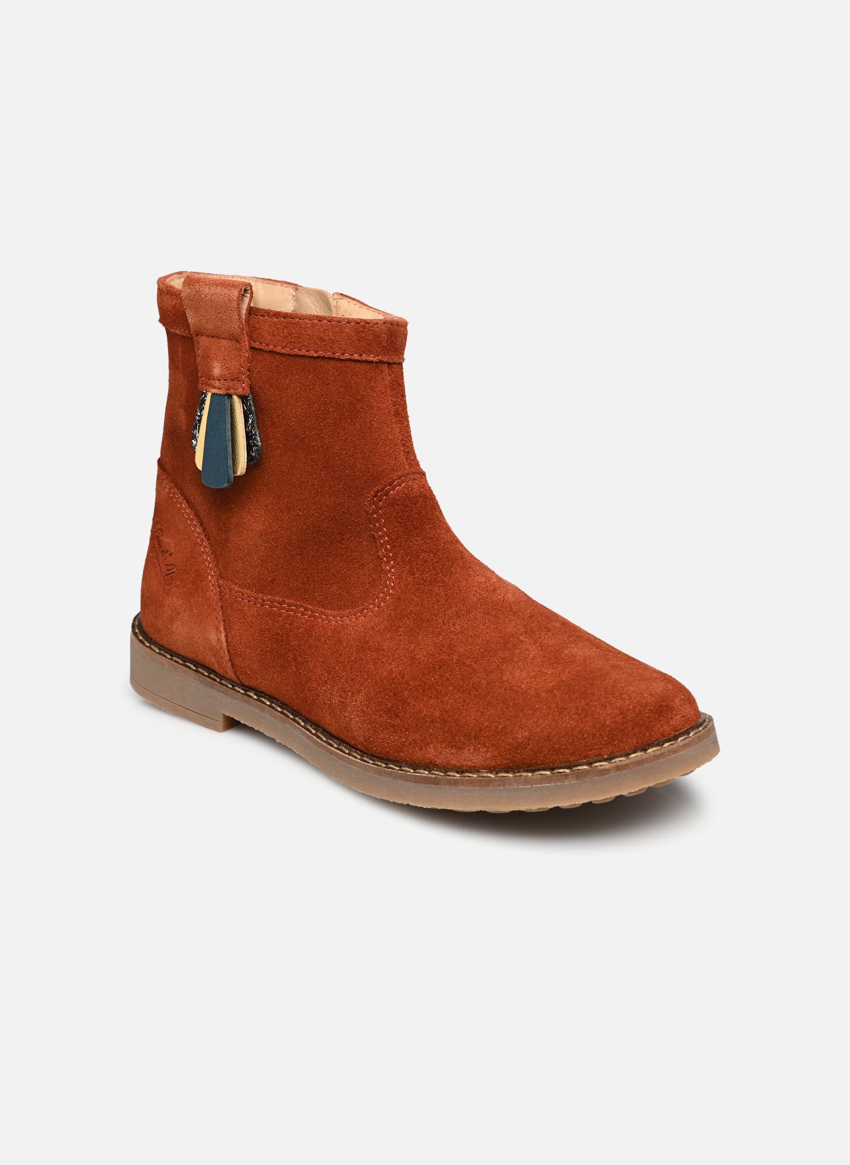 Bottines Trip Arty fille bordeaux Pom d Api Bottines Trip Arty fille bordeaux BRIQUE - SUN - PETRO