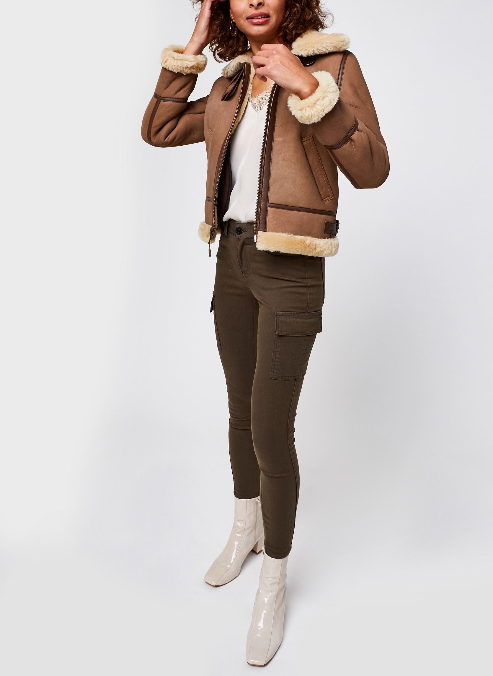 Vestes LCW 1255 A femme marron Schott Vestes LCW 1255 A femme marron CAMEL