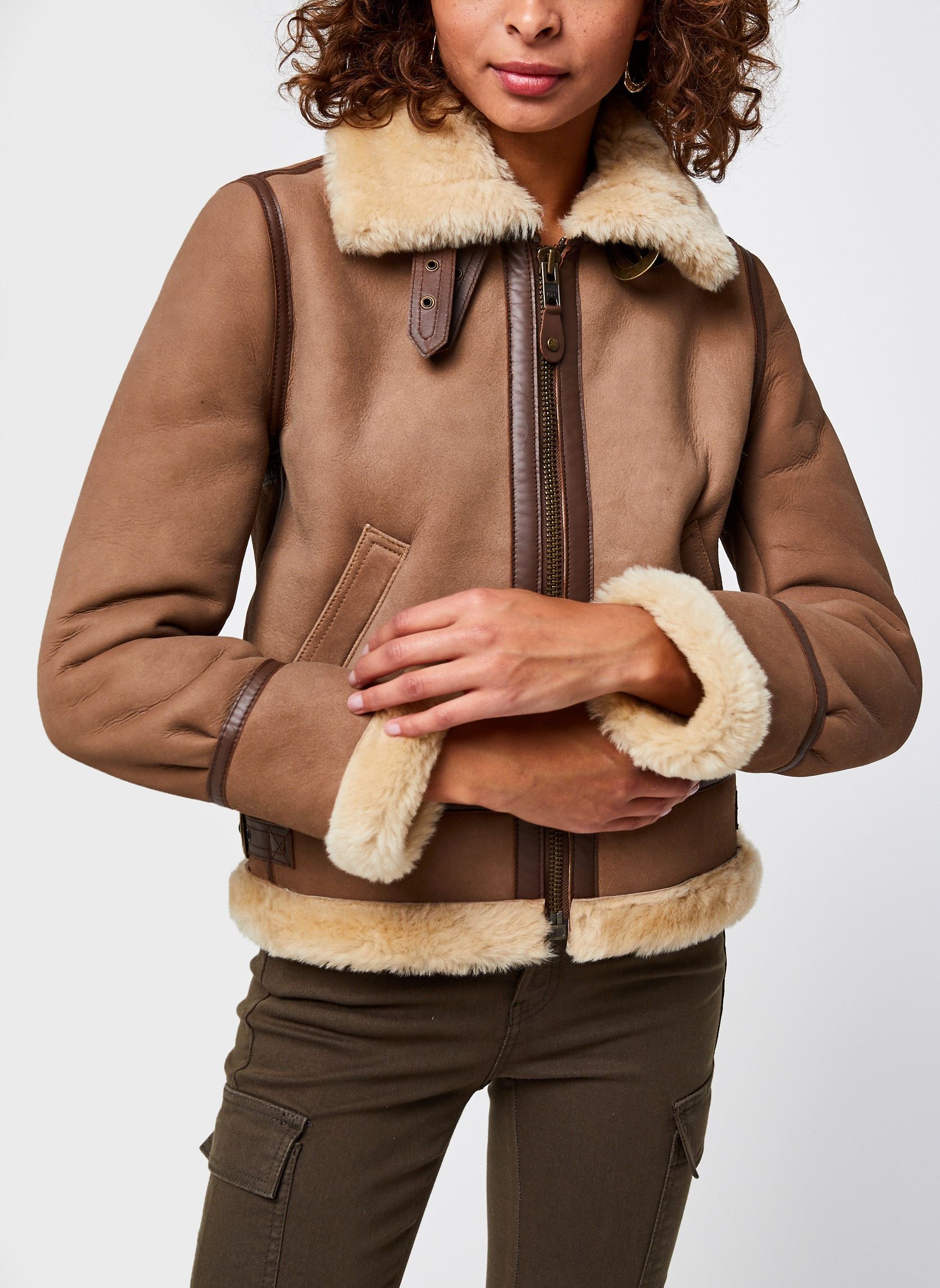 Vestes LCW 1255 A femme marron Schott Vestes LCW 1255 A femme marron CAMEL
