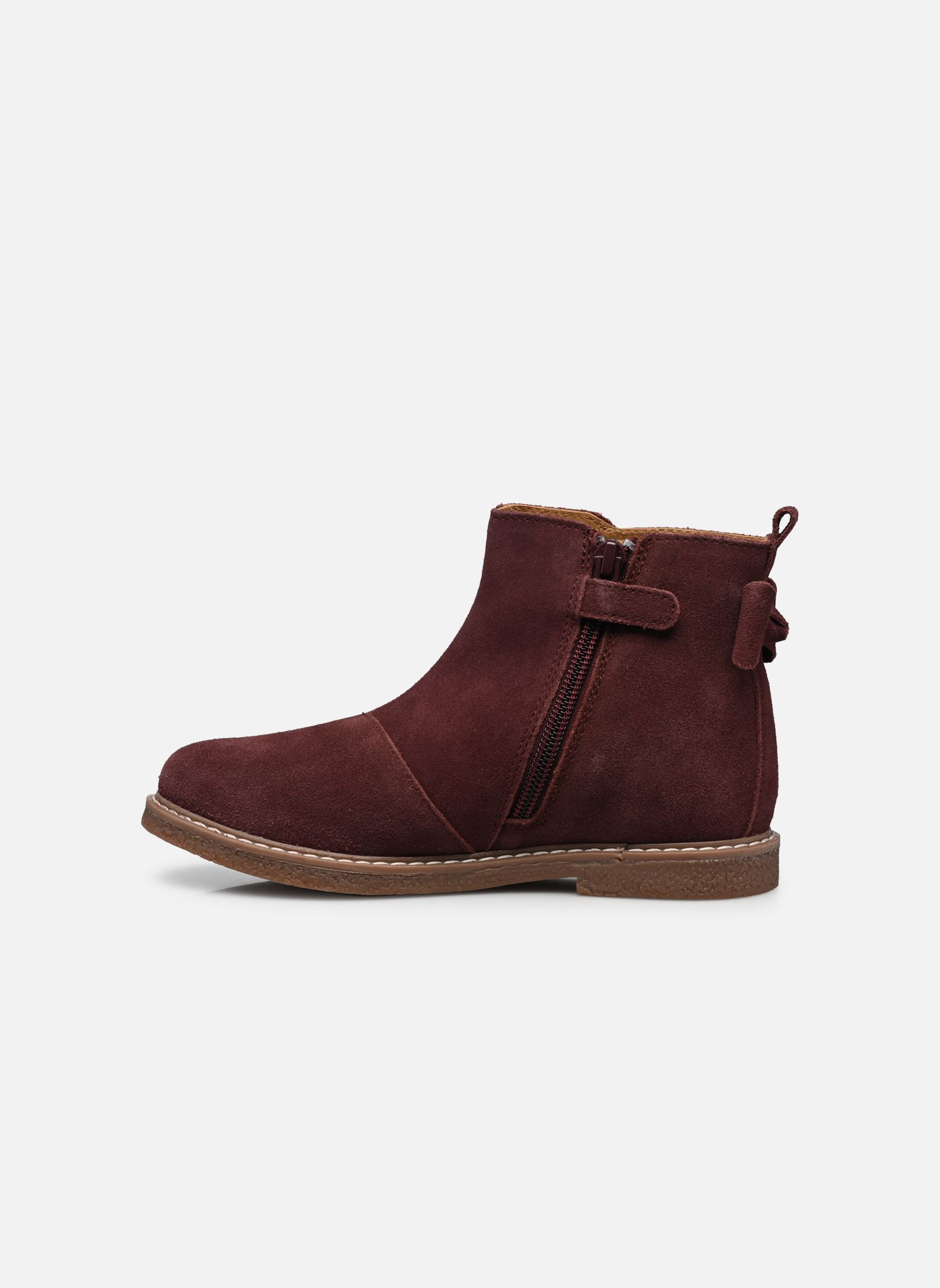 Bottines KF- Boots noeud coté fille violet Vertbaudet Bottines KF- Boots noeud coté fille violet AUBERGINE