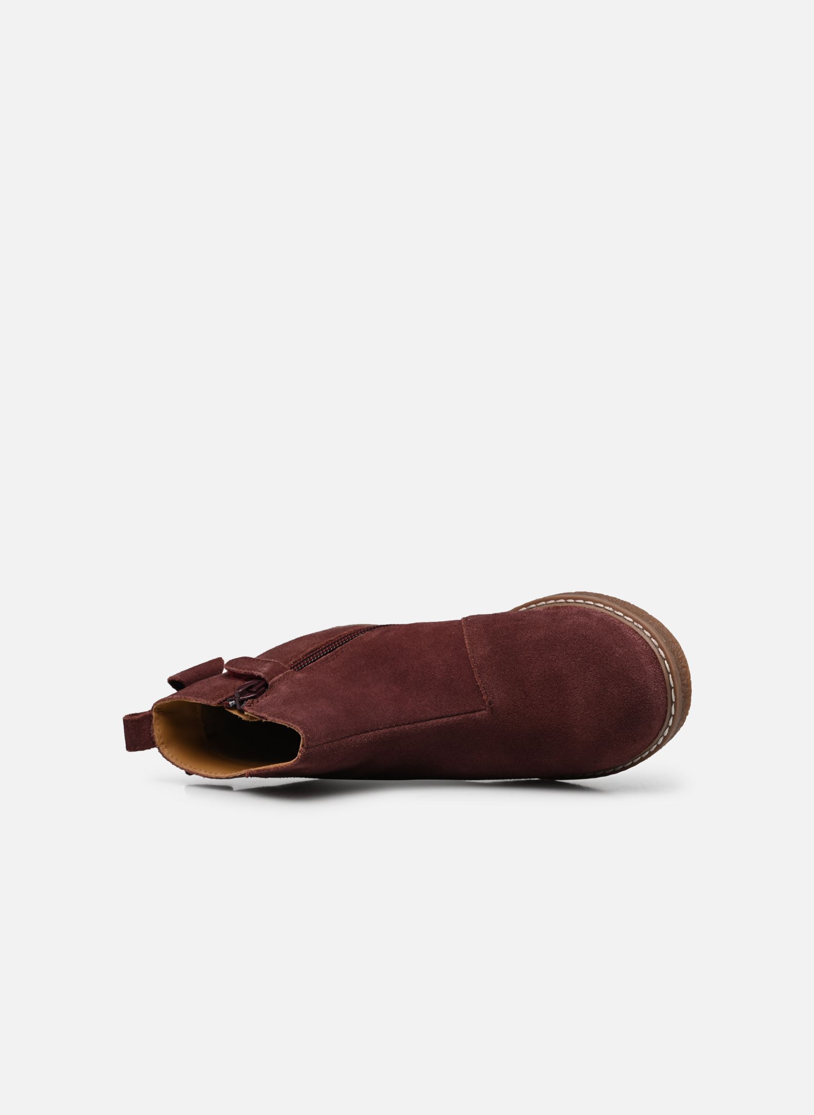 Bottines KF- Boots noeud coté fille violet Vertbaudet Bottines KF- Boots noeud coté fille violet AUBERGINE
