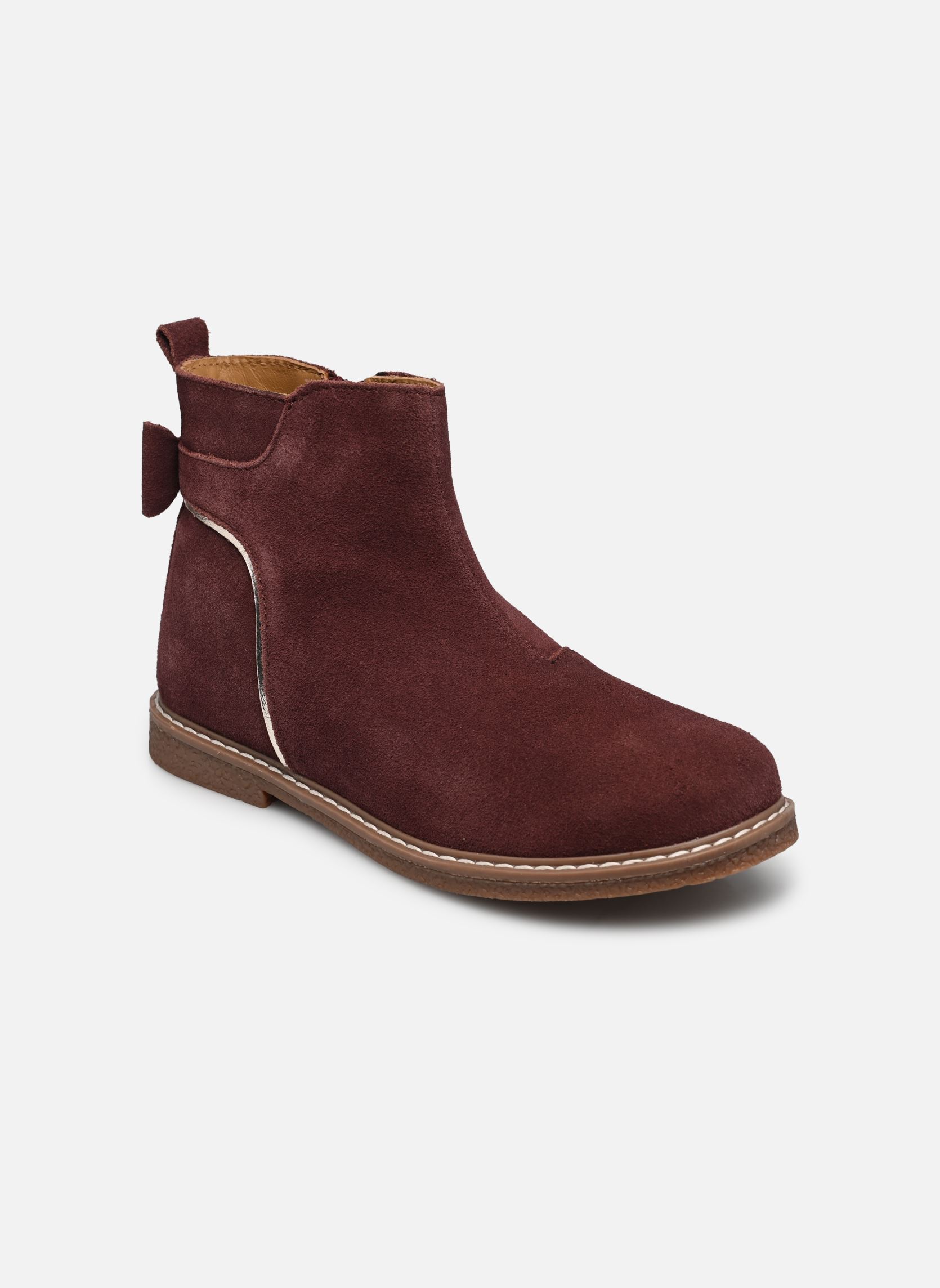 Bottines KF- Boots noeud coté fille violet Vertbaudet Bottines KF- Boots noeud coté fille violet AUBERGINE