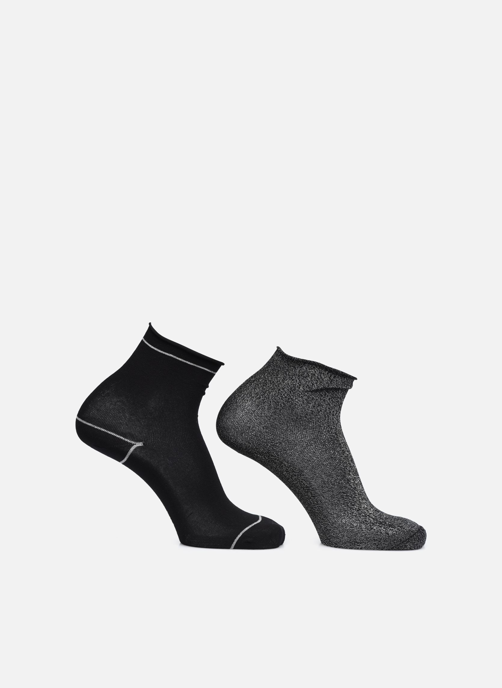 Calcetines Coton Style Lurex X2 mujer negro Dim Calcetines Coton Style Lurex X2 mujer negro Lurex Argenté Noir