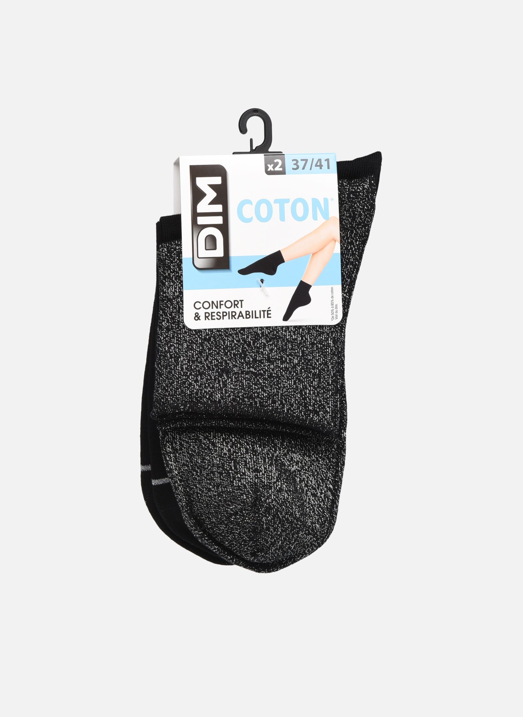 Calcetines Coton Style Lurex X2 mujer negro Dim Calcetines Coton Style Lurex X2 mujer negro Lurex Argenté Noir