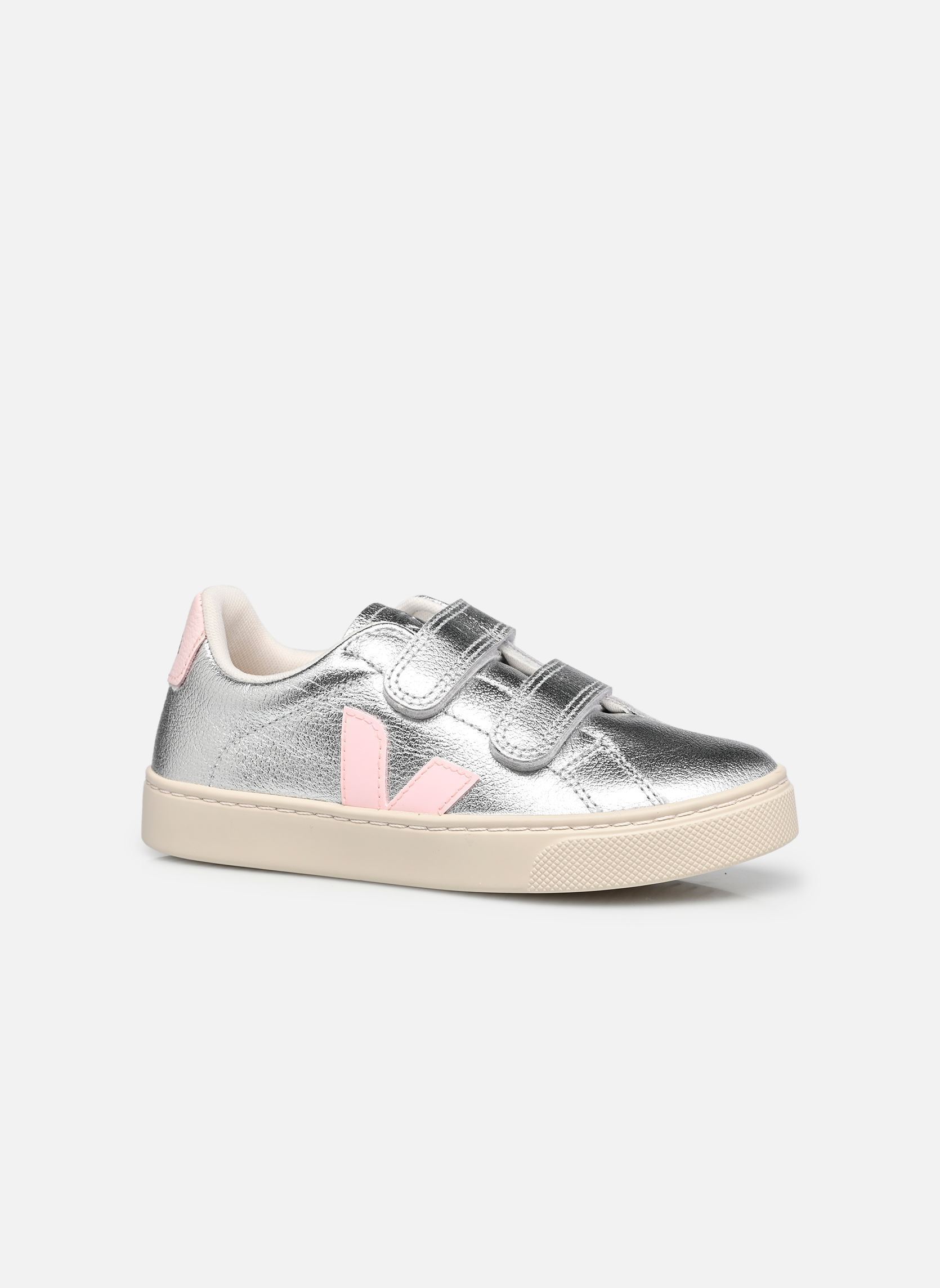 Niedrige Sneaker Small Esplar Velcro Leather mädchen silber Veja Niedrige Sneaker Small Esplar Velcro Leather mädchen silber SILVER_LASSI