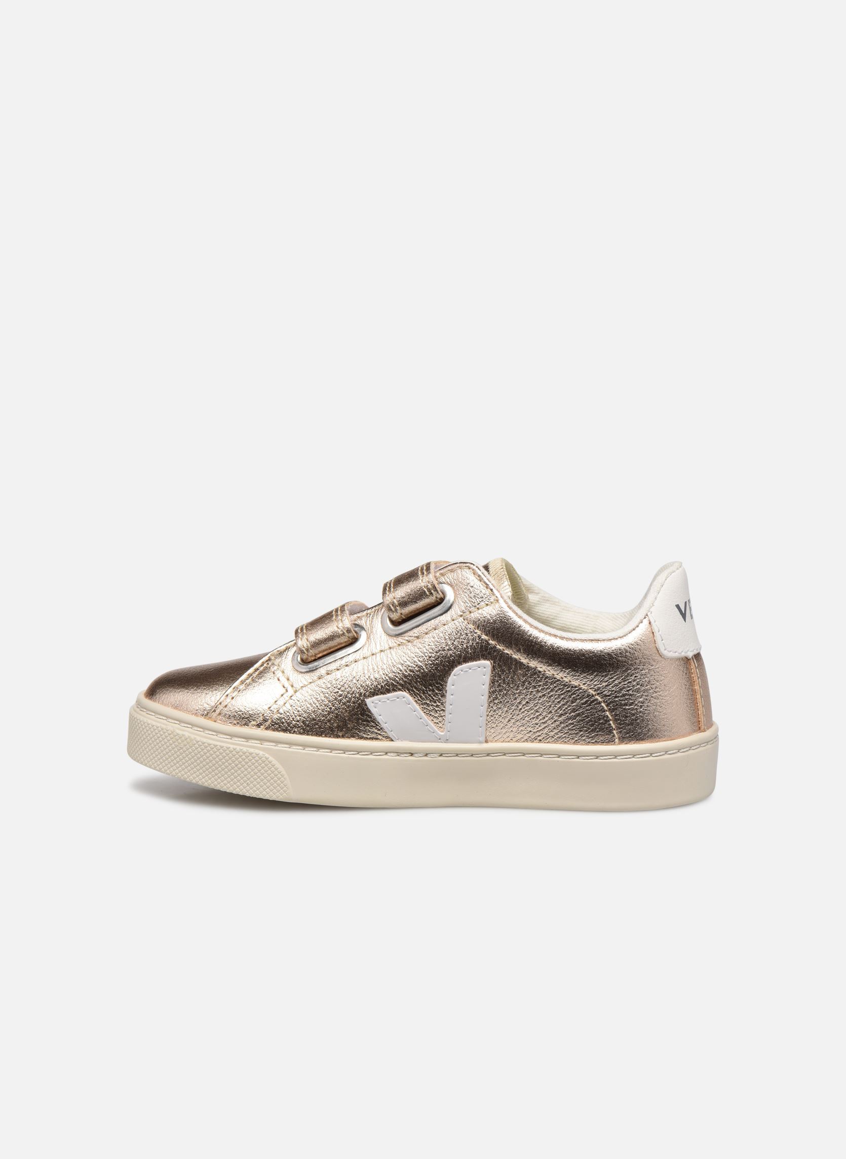 Lage sneakers Small Esplar Velcro Leather meisjes goud en brons Veja Lage sneakers Small Esplar Velcro Leather meisjes goud en brons PLATINE WHITE