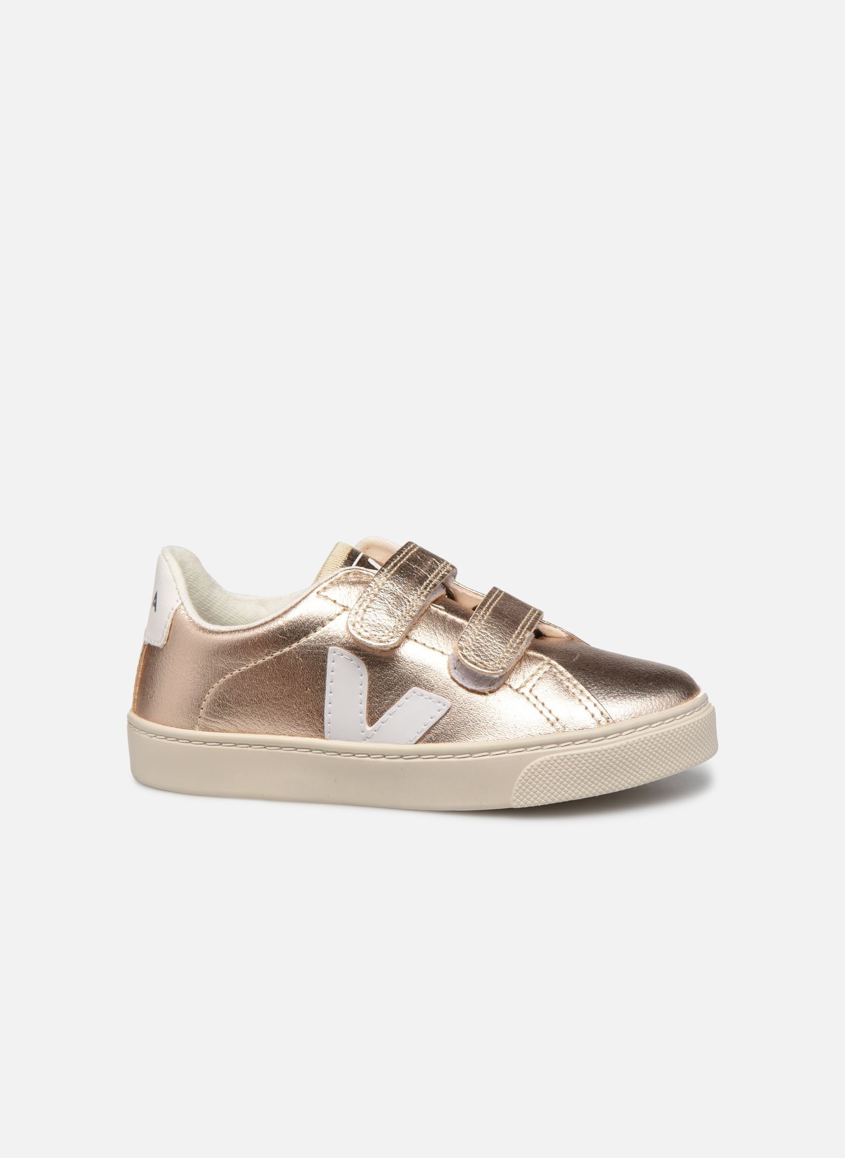 Lage sneakers Small Esplar Velcro Leather meisjes goud en brons Veja Lage sneakers Small Esplar Velcro Leather meisjes goud en brons PLATINE WHITE