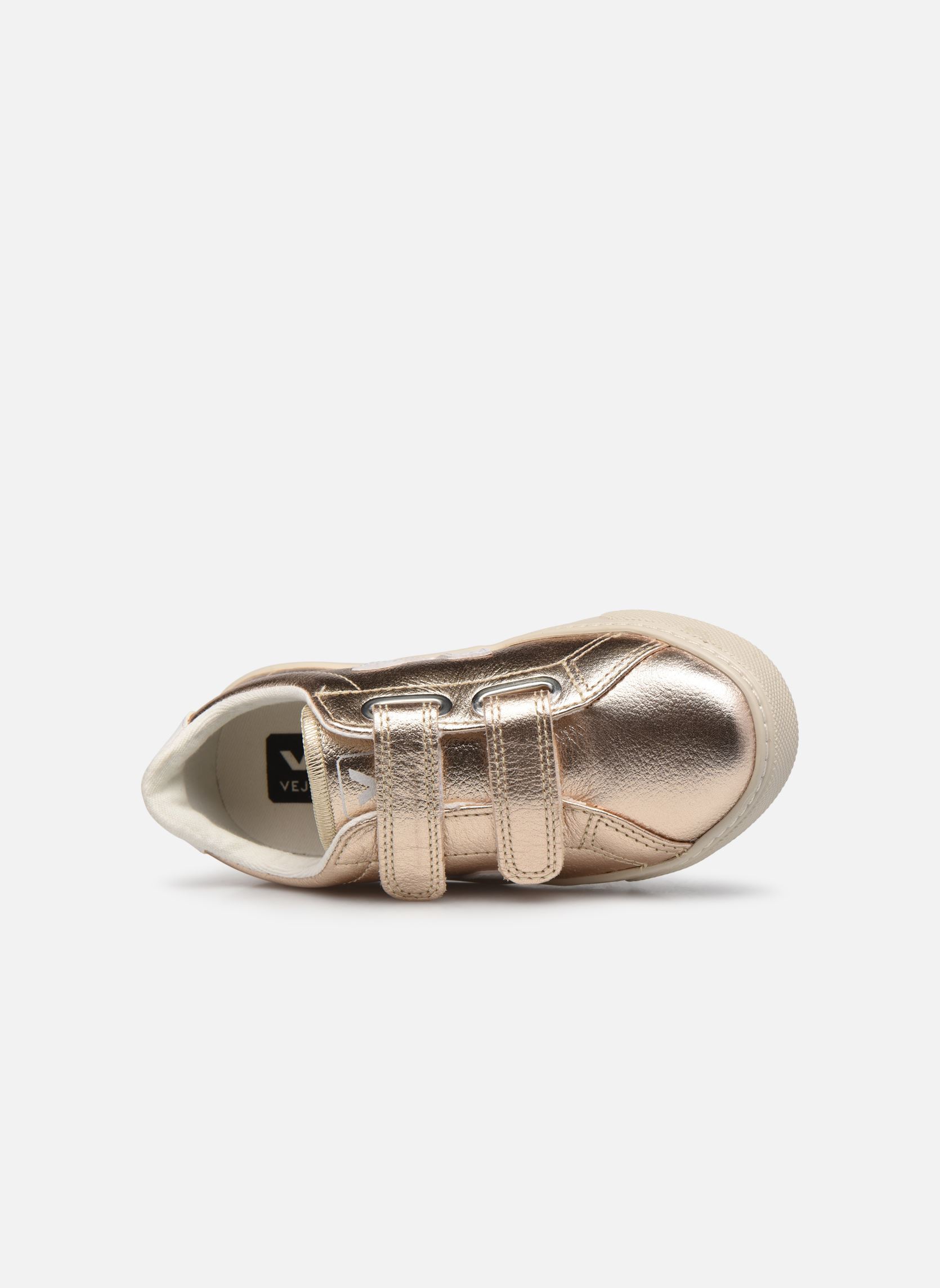 Lage sneakers Small Esplar Velcro Leather meisjes goud en brons Veja Lage sneakers Small Esplar Velcro Leather meisjes goud en brons PLATINE WHITE