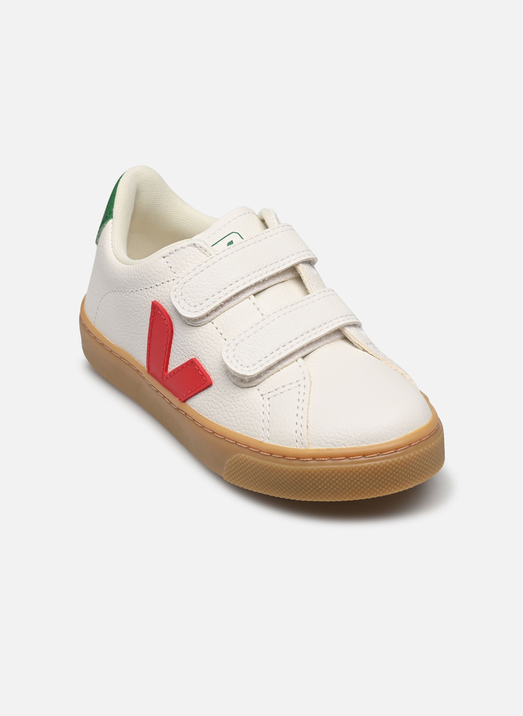 Baskets basses Small Esplar Velcro Leather blanc Veja Baskets basses Small Esplar Velcro Leather blanc EXTRA-WHITE_PEKIN_EMERAUDE