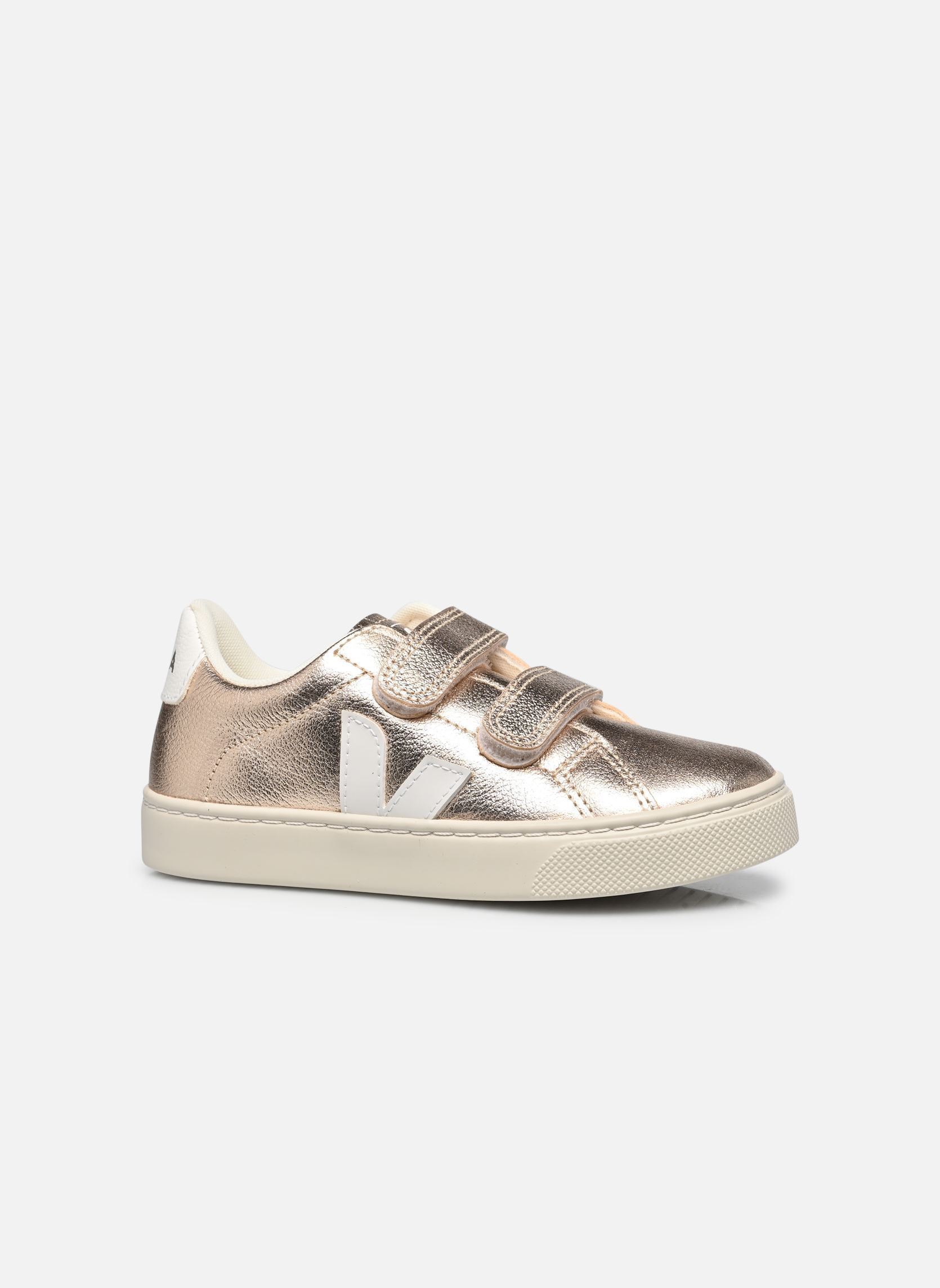 Baskets basses Small Esplar Velcro Leather fille or et bronze Veja Baskets basses Small Esplar Velcro Leather fille or et bronze PLATINE_WHITE