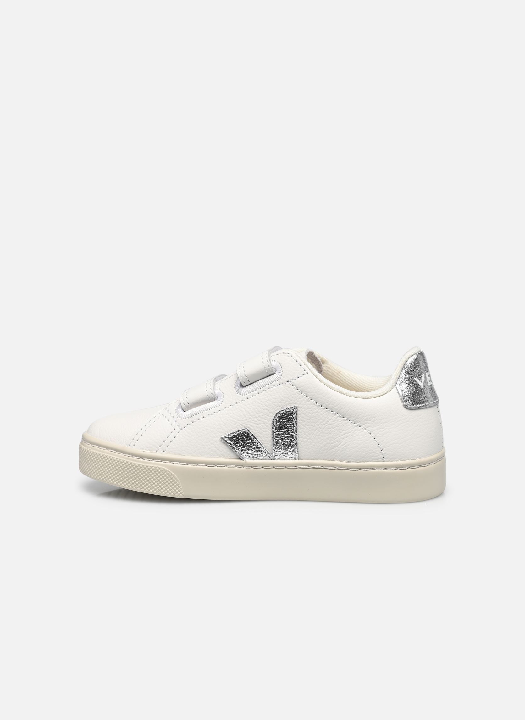 Niedrige Sneaker Small Esplar Velcro Leather mädchen weiß Veja Niedrige Sneaker Small Esplar Velcro Leather mädchen weiß WHITE_SILVER