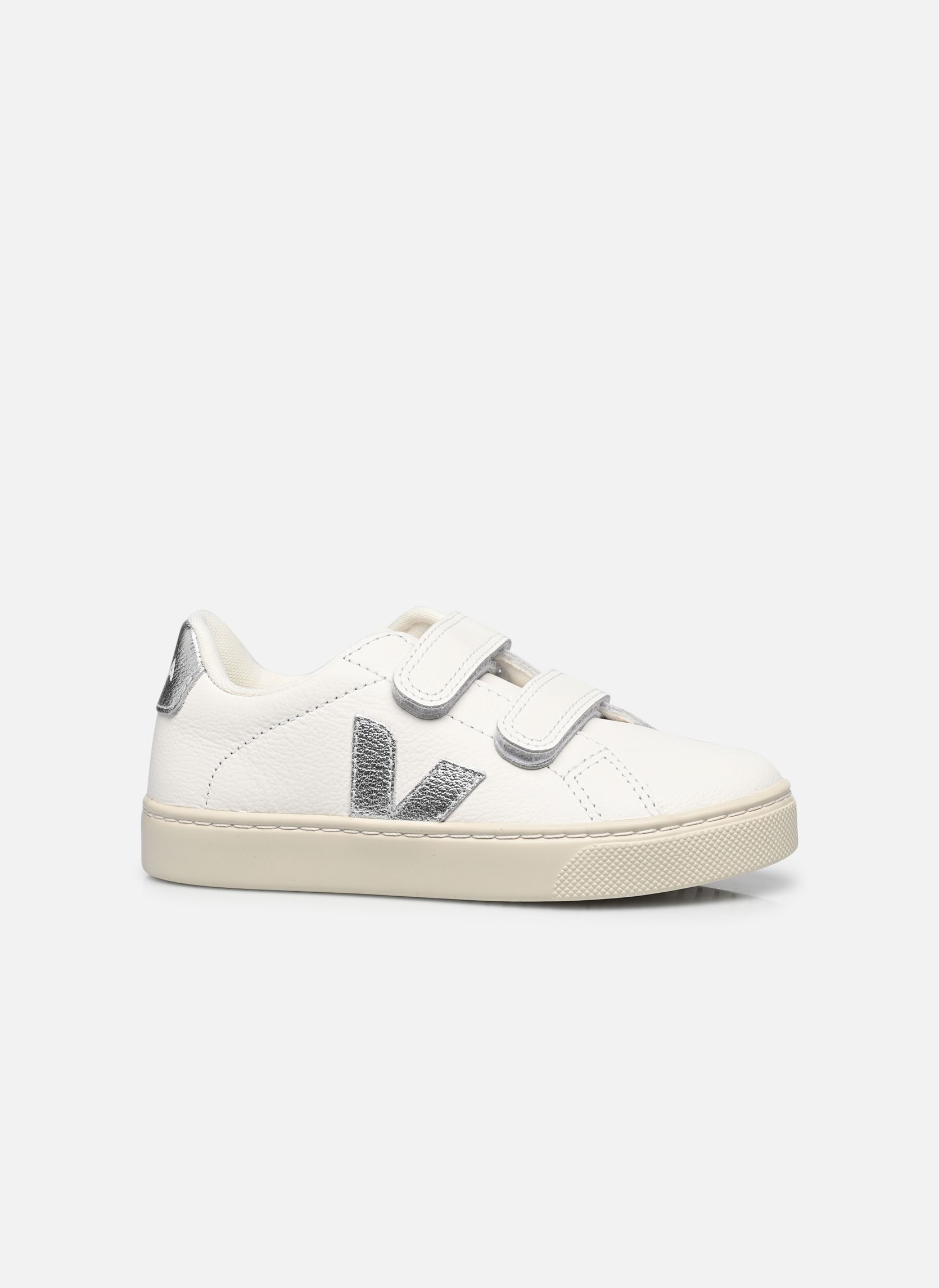 Niedrige Sneaker Small Esplar Velcro Leather mädchen weiß Veja Niedrige Sneaker Small Esplar Velcro Leather mädchen weiß WHITE_SILVER