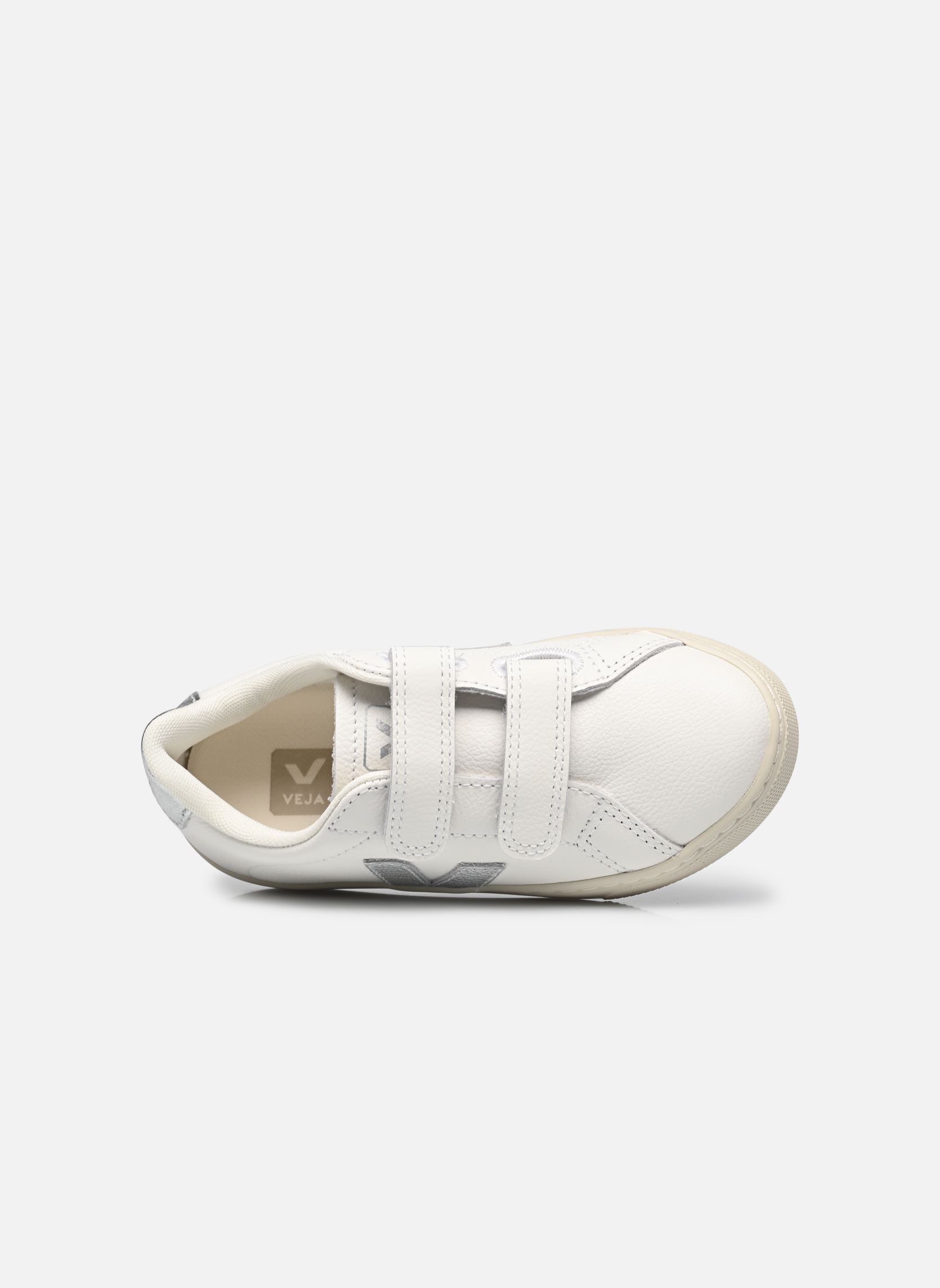 Niedrige Sneaker Small Esplar Velcro Leather mädchen weiß Veja Niedrige Sneaker Small Esplar Velcro Leather mädchen weiß WHITE_SILVER