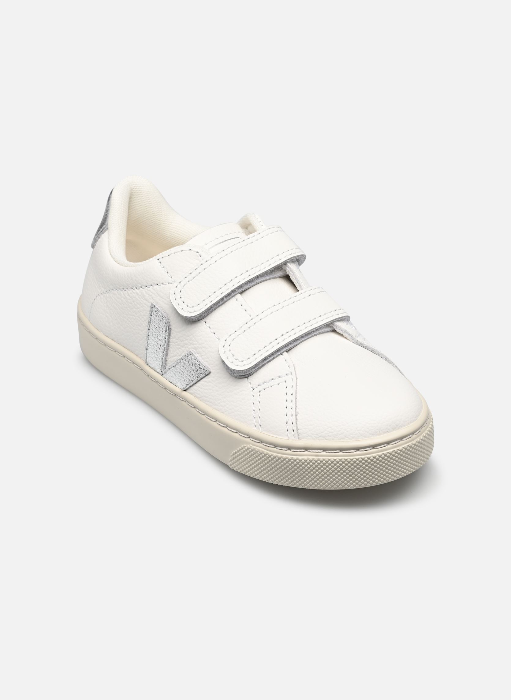 Niedrige Sneaker Small Esplar Velcro Leather mädchen weiß Veja Niedrige Sneaker Small Esplar Velcro Leather mädchen weiß WHITE_SILVER