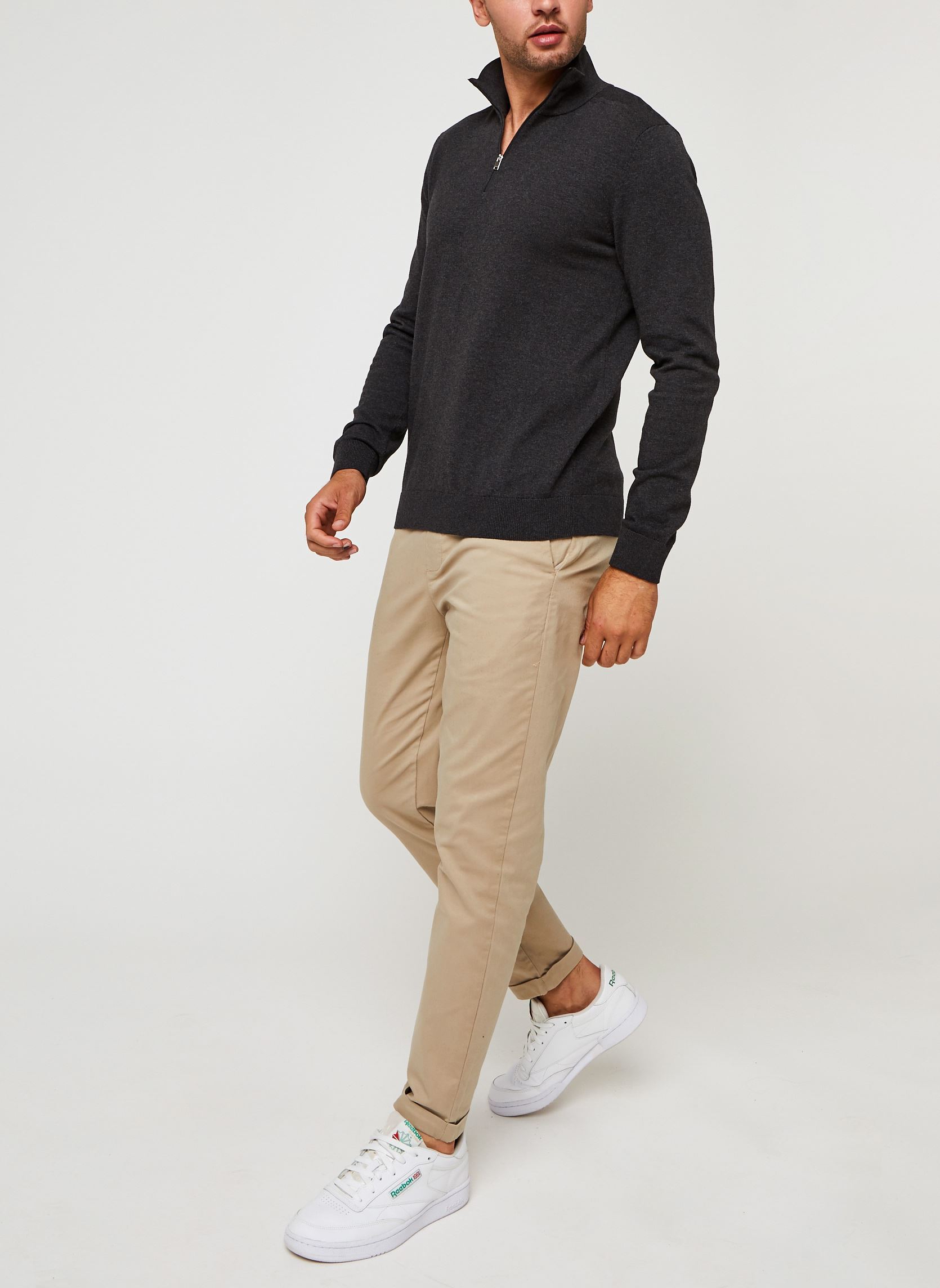 Selected Homme FULL ZIP B NOOS - Cardigan - antracit/melange/antracite