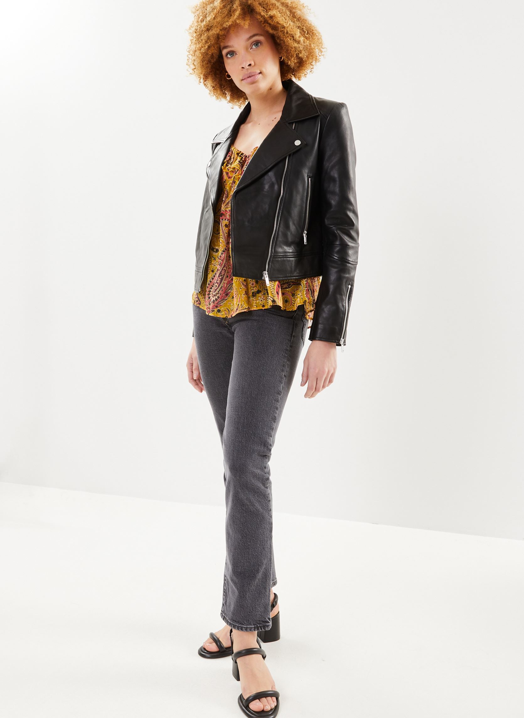 Vestes Veste Cuir Bm48145 femme noir IKKS Women Vestes Veste Cuir Bm48145 femme noir Noir 02