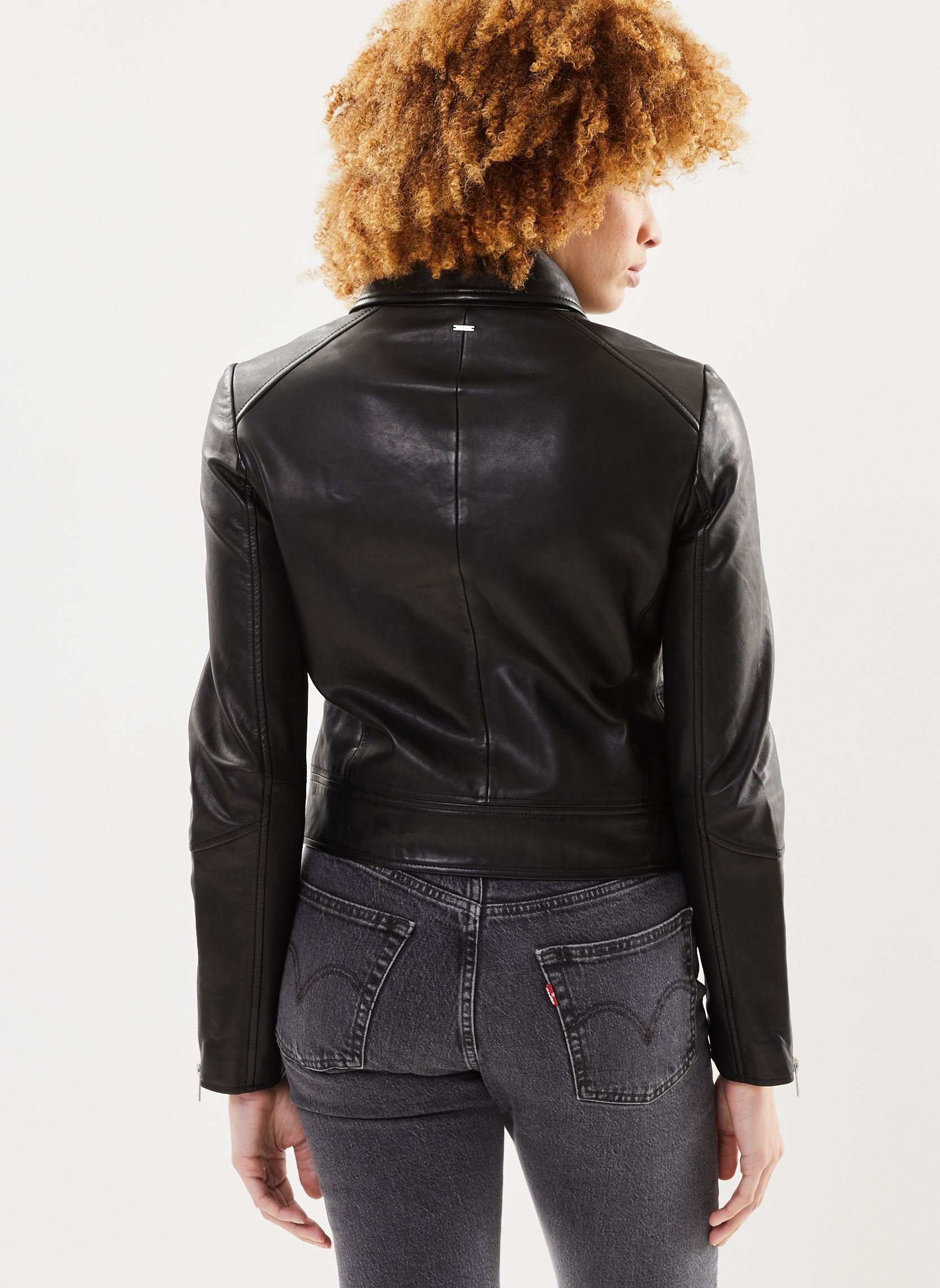 Vestes Veste Cuir Bm48145 femme noir IKKS Women Vestes Veste Cuir Bm48145 femme noir Noir 02