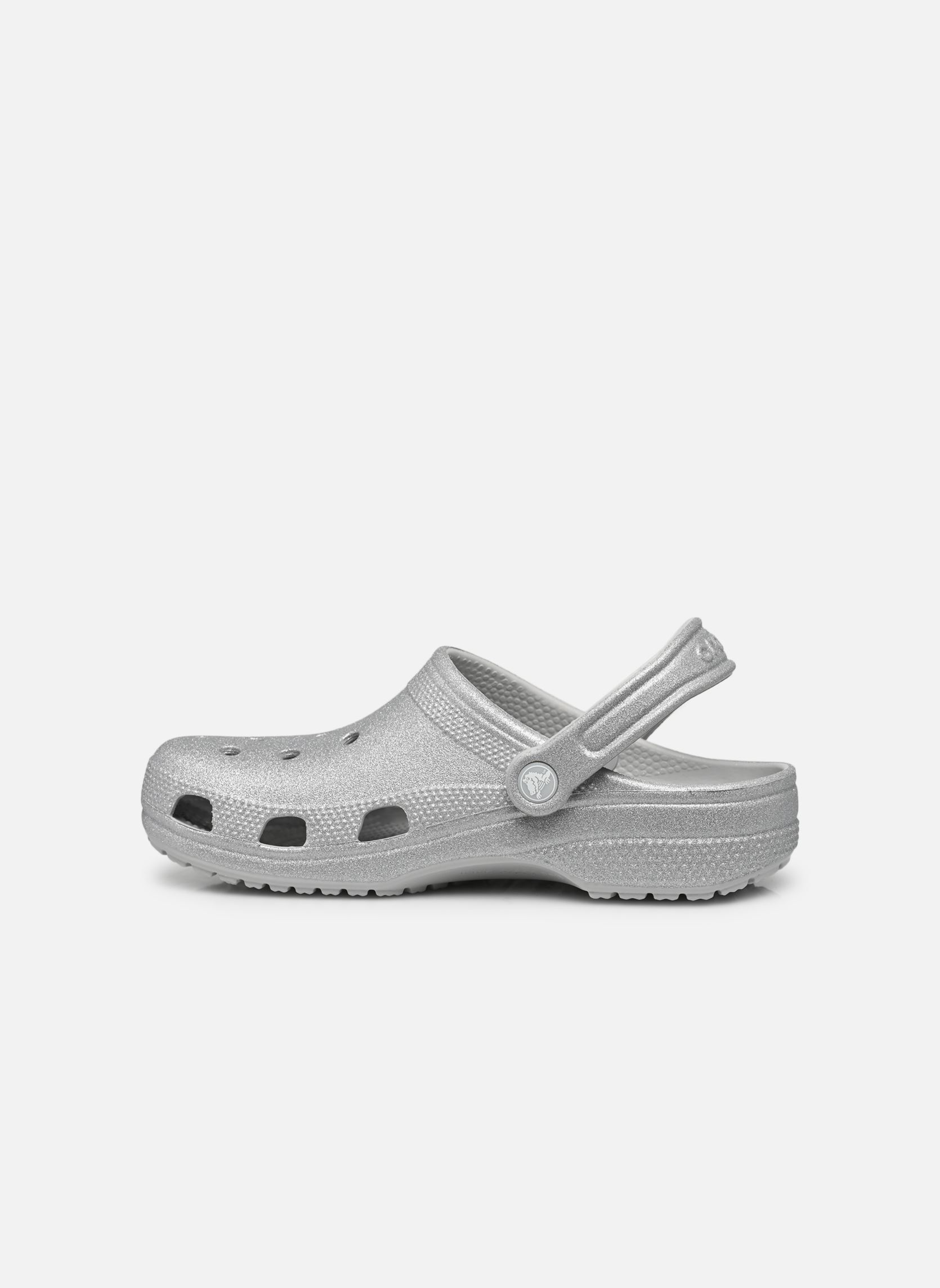 Pantoletten Classic Glitter Clog W damen silber Crocs Pantoletten Classic Glitter Clog W damen silber Silver glitter