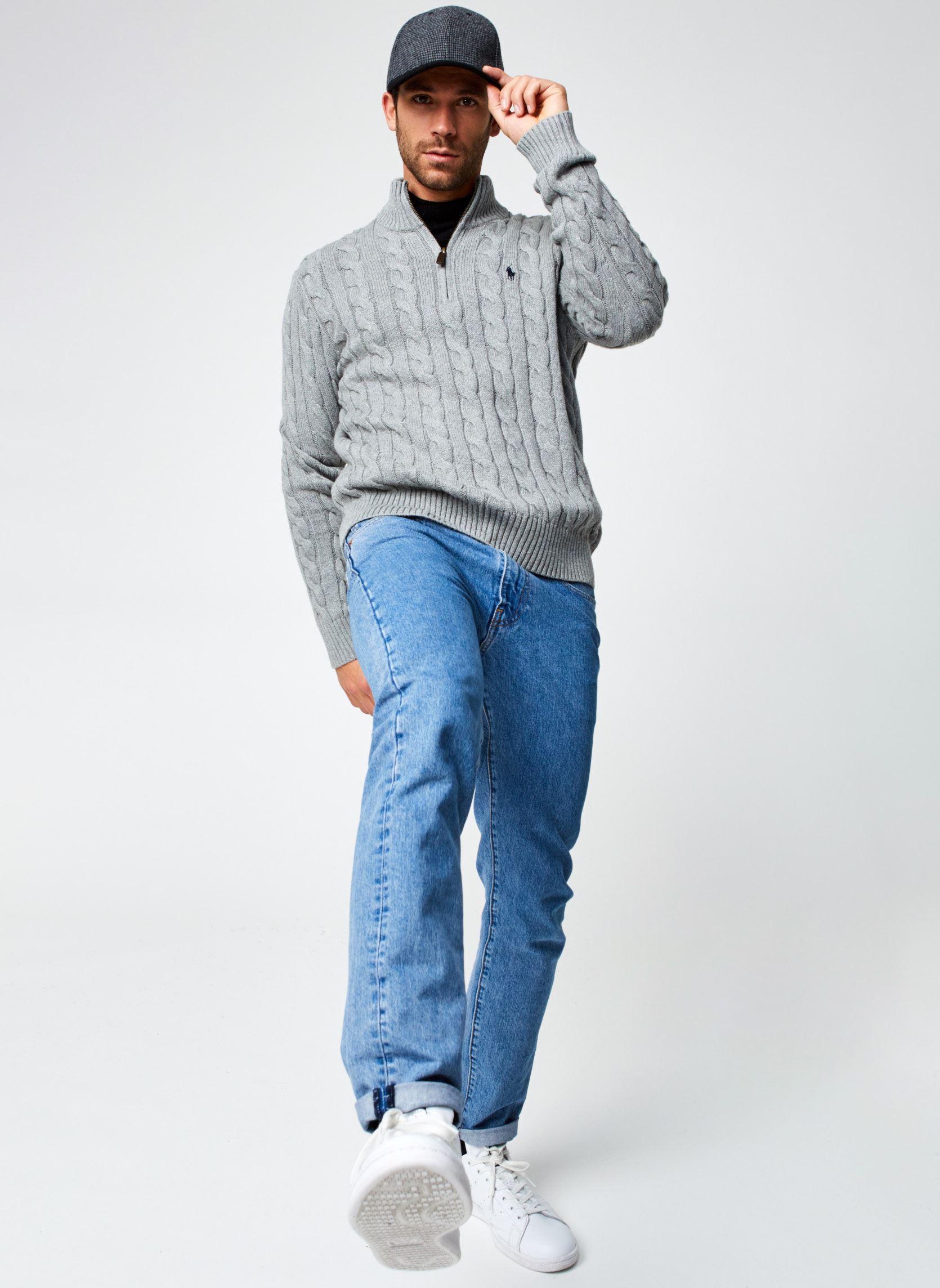 Pullover Pull torsadé en coton 710810841 herren grau Polo Ralph Lauren Pullover Pull torsadé en coton 710810841 herren grau FAWN GREY HEATHER