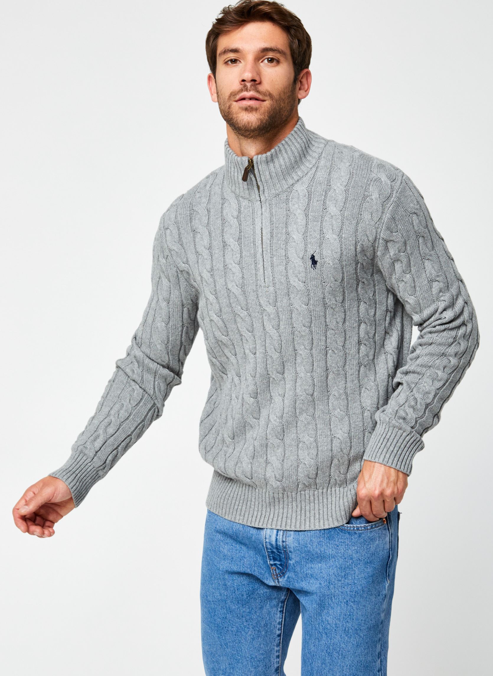 Pullover Pull torsadé en coton 710810841 herren grau Polo Ralph Lauren Pullover Pull torsadé en coton 710810841 herren grau FAWN GREY HEATHER