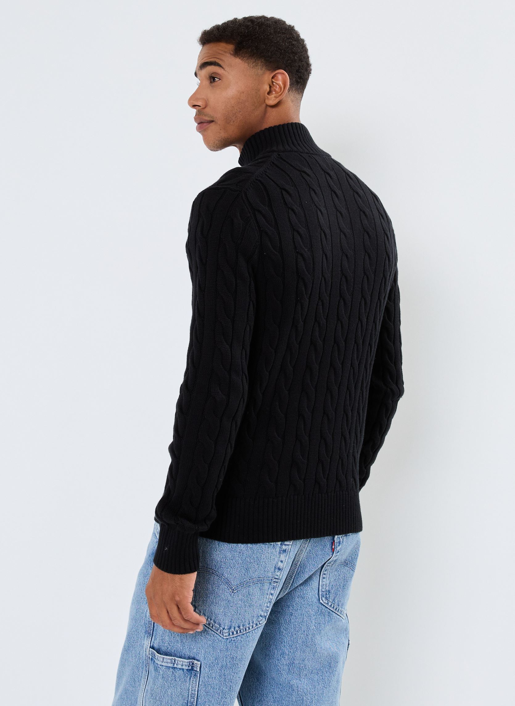 Truien Pull torsadé en coton 710810841 heren zwart Polo Ralph Lauren Truien Pull torsadé en coton 710810841 heren zwart POLO BLACK