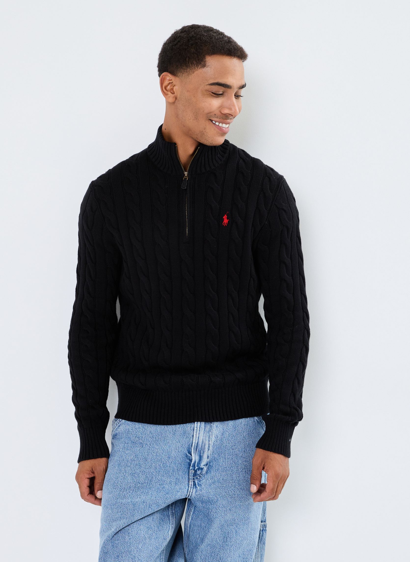 Truien Pull torsadé en coton 710810841 heren zwart Polo Ralph Lauren Truien Pull torsadé en coton 710810841 heren zwart POLO BLACK