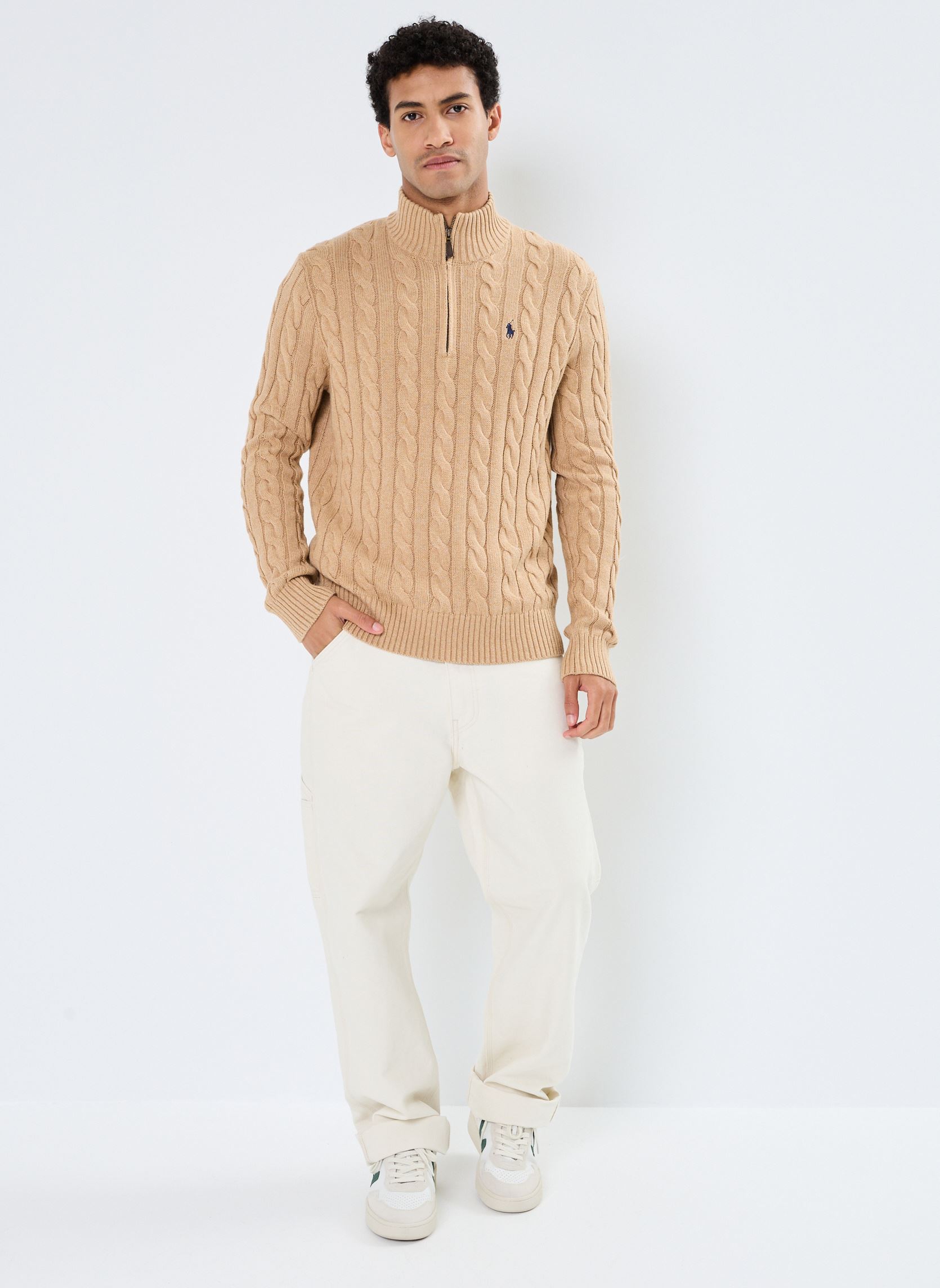 Pullover Pull torsadé en coton 710810841 herren braun Polo Ralph Lauren Pullover Pull torsadé en coton 710810841 herren braun CAMEL MELANGE