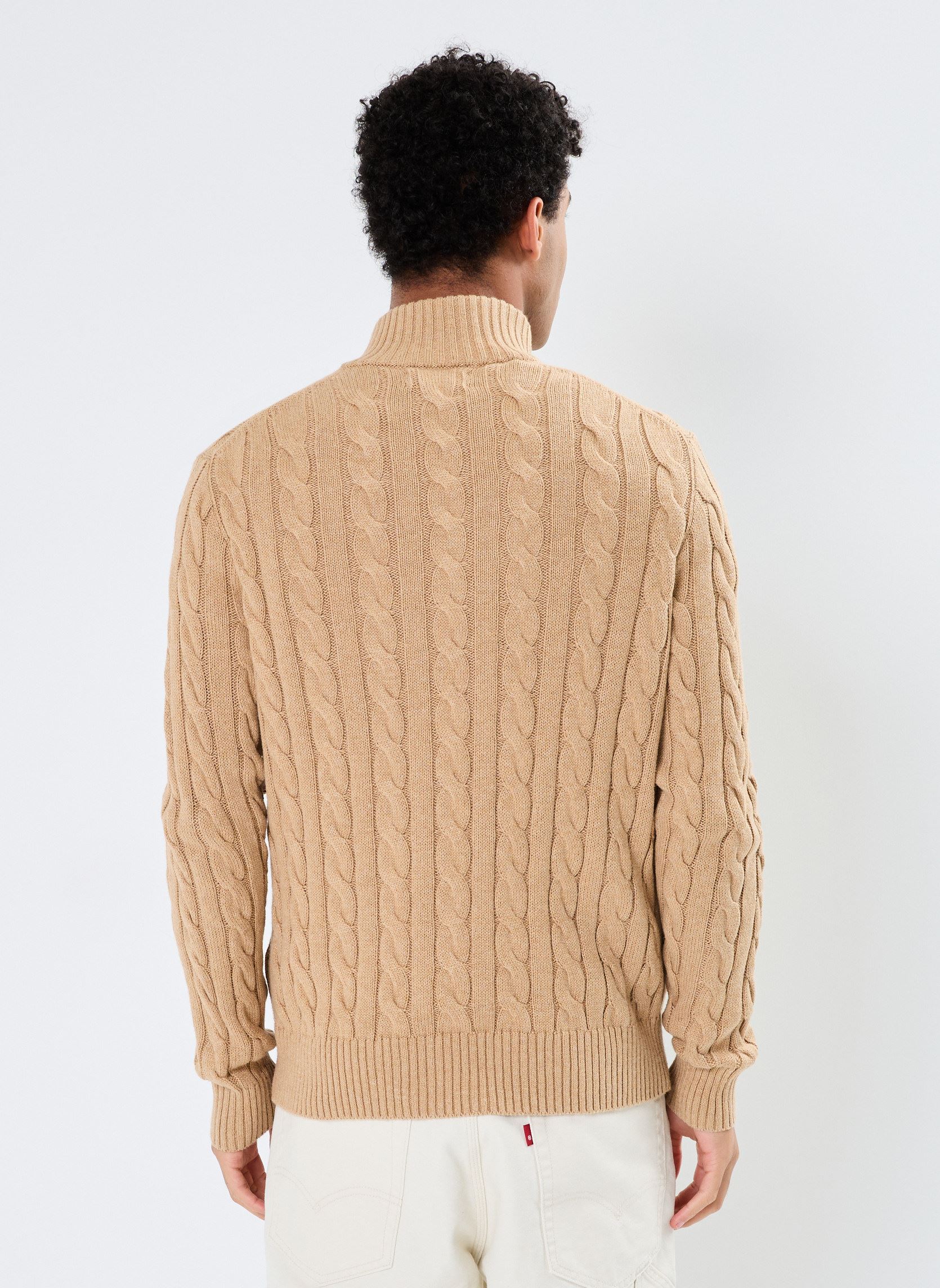 Pullover Pull torsadé en coton 710810841 herren braun Polo Ralph Lauren Pullover Pull torsadé en coton 710810841 herren braun CAMEL MELANGE