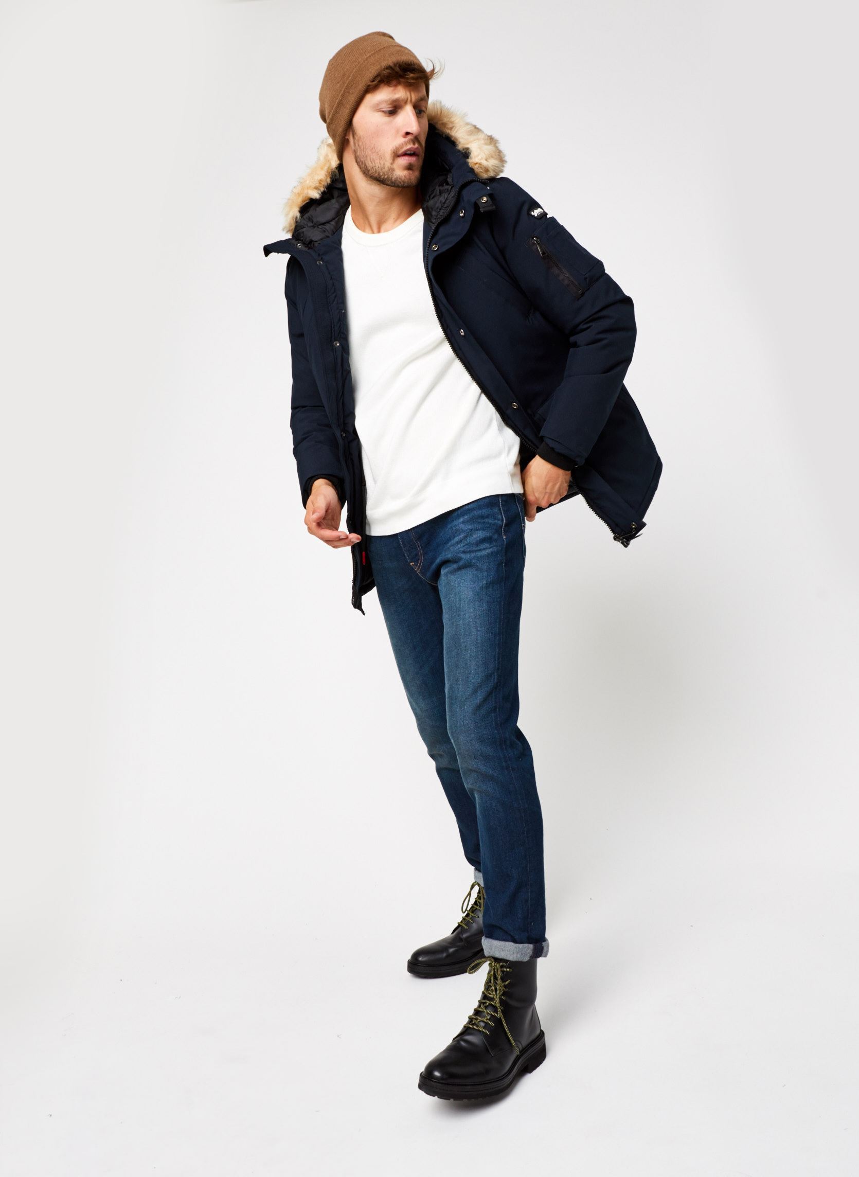 Parkas Nelson20 Parka homme bleu Schott Parkas Nelson20 Parka homme bleu NAVY