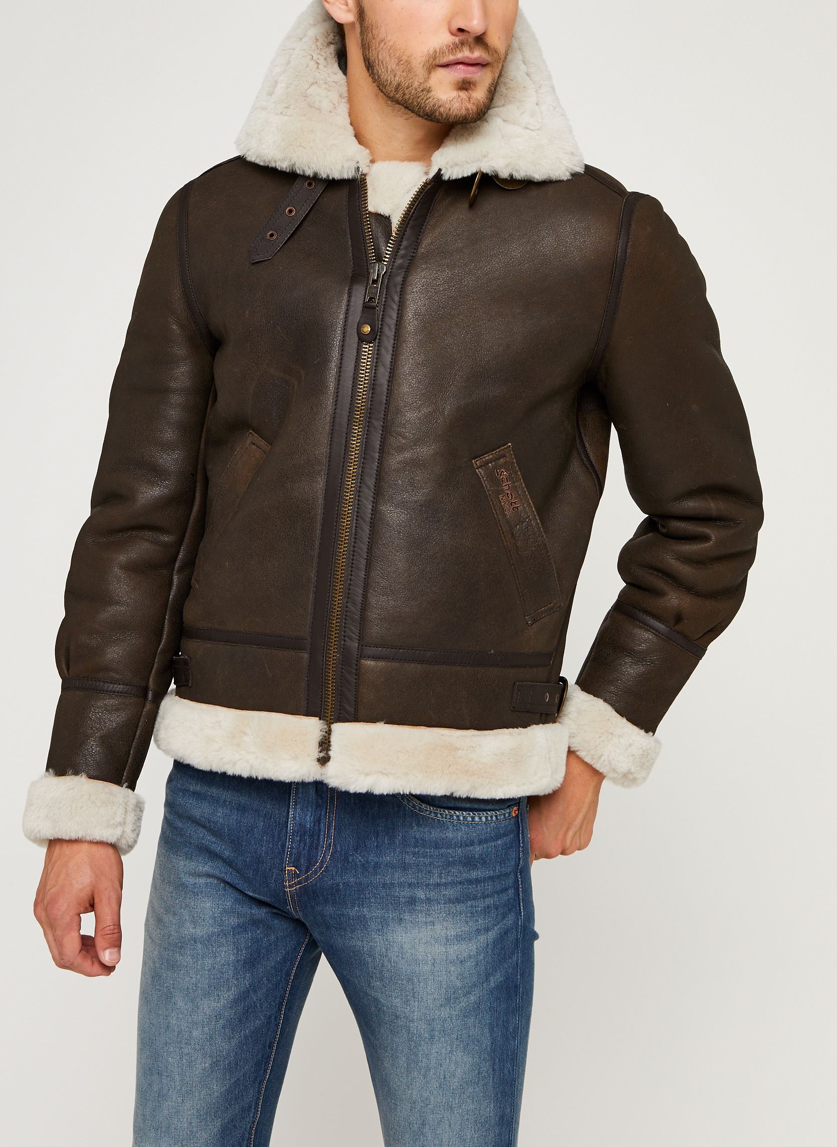 Bomberjacken Lc1259 Bombardier herren braun Schott Bomberjacken Lc1259 Bombardier herren braun MARRON