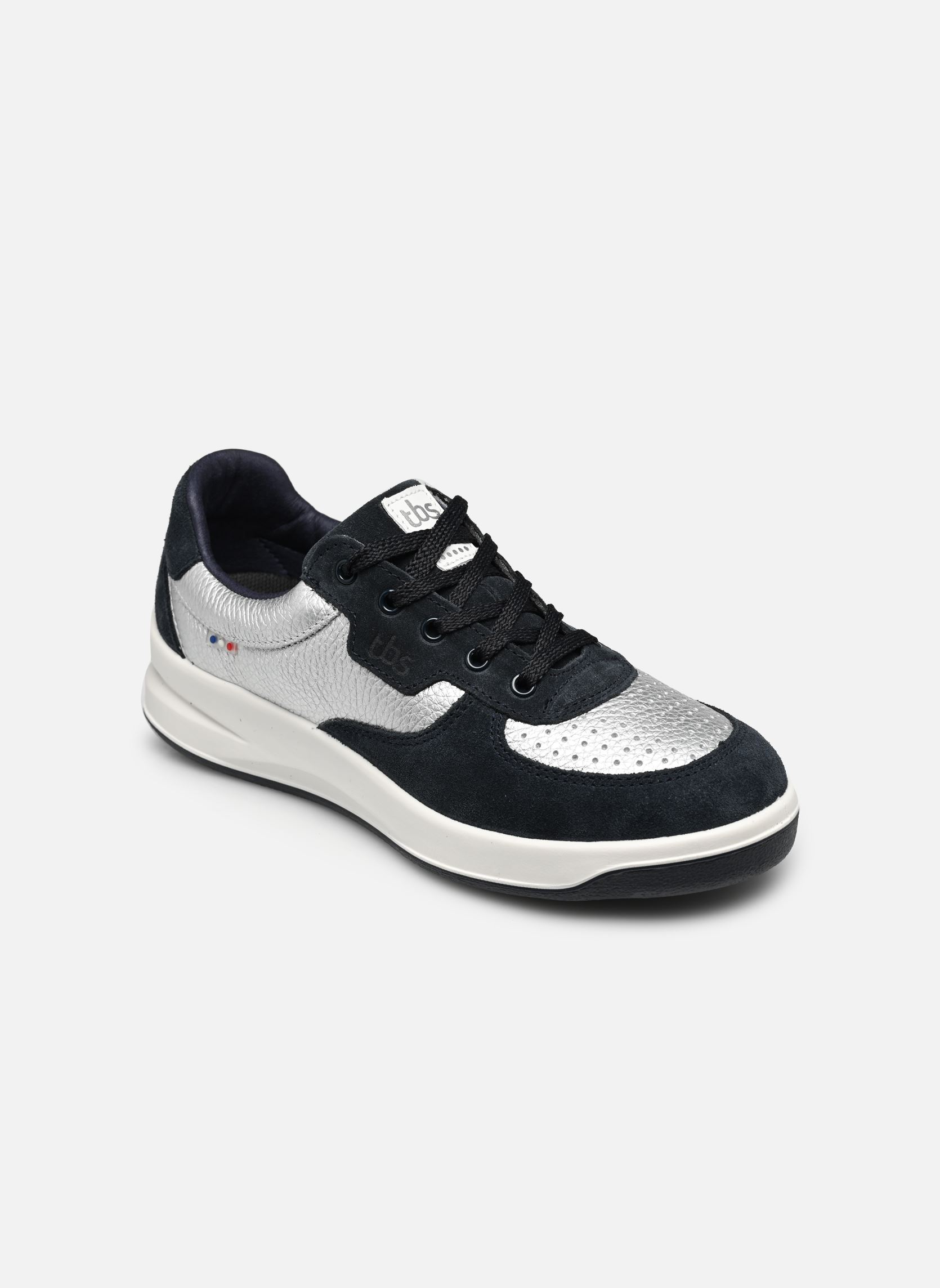 Baskets basses Bettyli femme argent TBS Made in France Baskets basses Bettyli femme argent ARGENT + MARINE