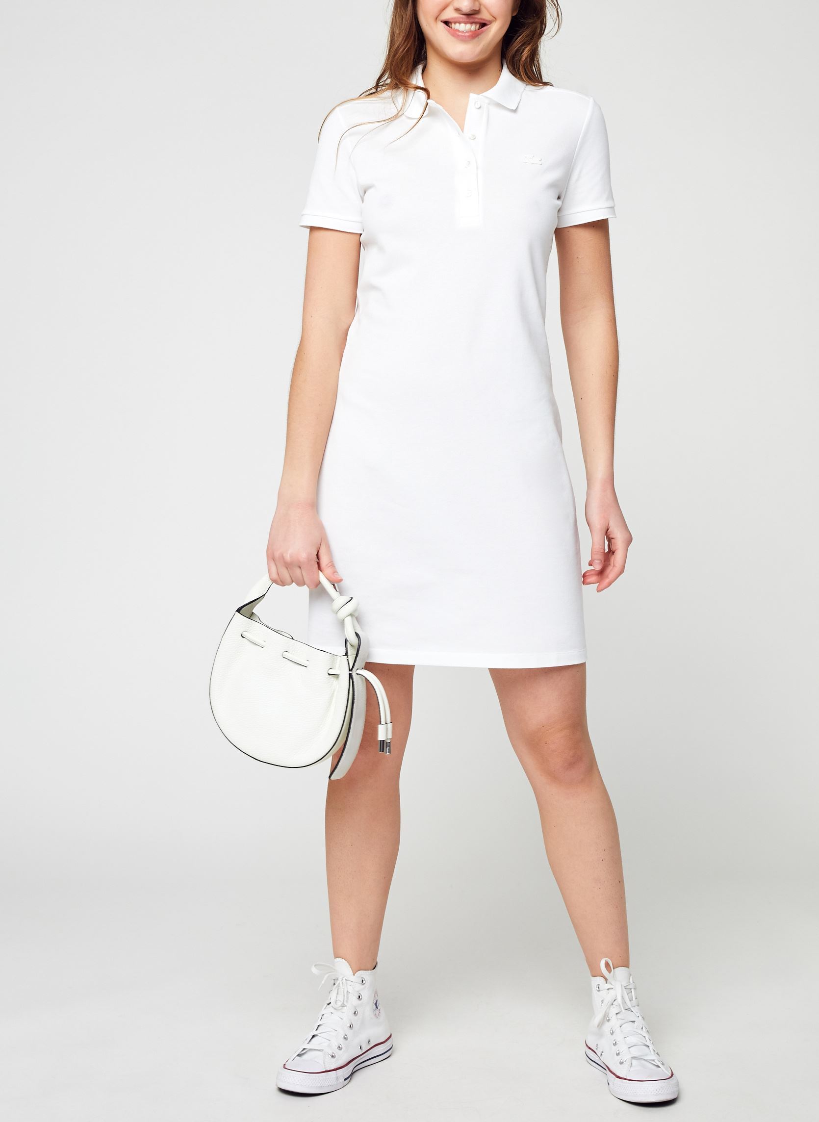 Jurken Robe polo en piqué EF5473 dames wit Lacoste Jurken Robe polo en piqué EF5473 dames wit 001 BLANC