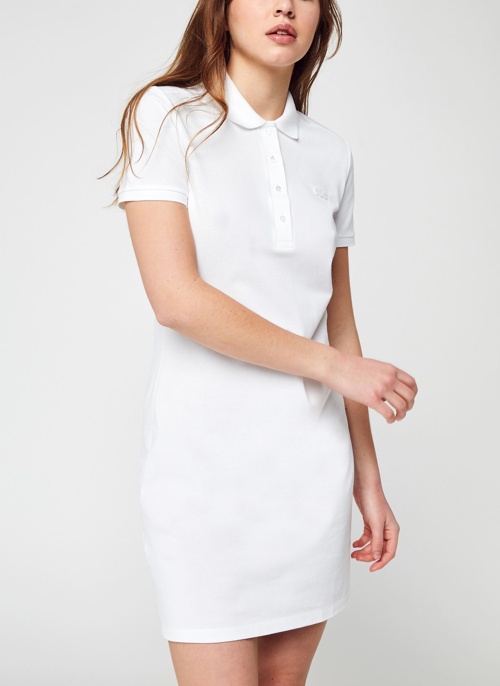 Jurken Robe polo en piqué EF5473 dames wit Lacoste Jurken Robe polo en piqué EF5473 dames wit 001 BLANC
