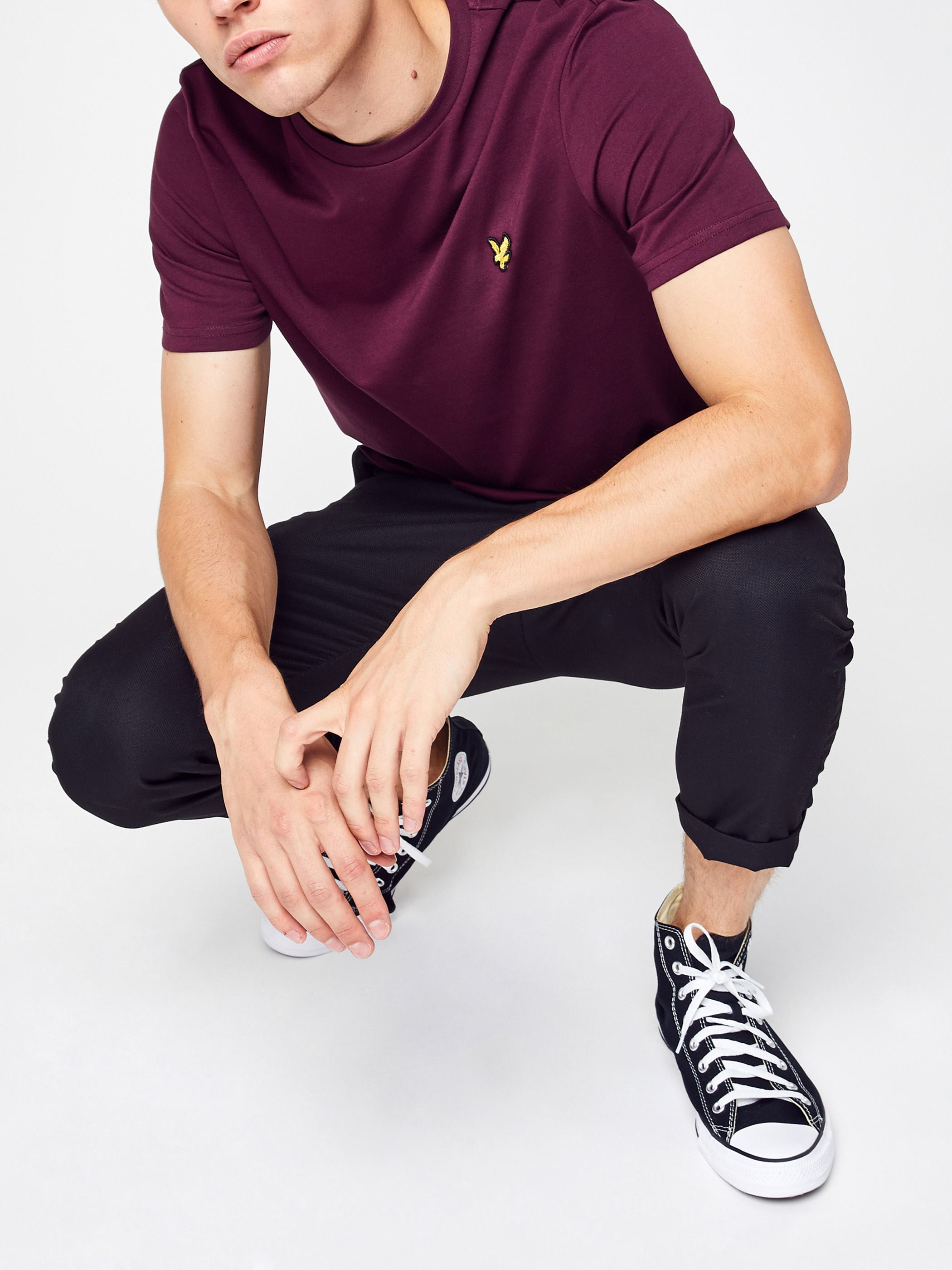 Tee-shirts Plain T-shirt homme bordeaux Lyle & Scott Tee-shirts Plain T-shirt homme bordeaux BURGUNDY