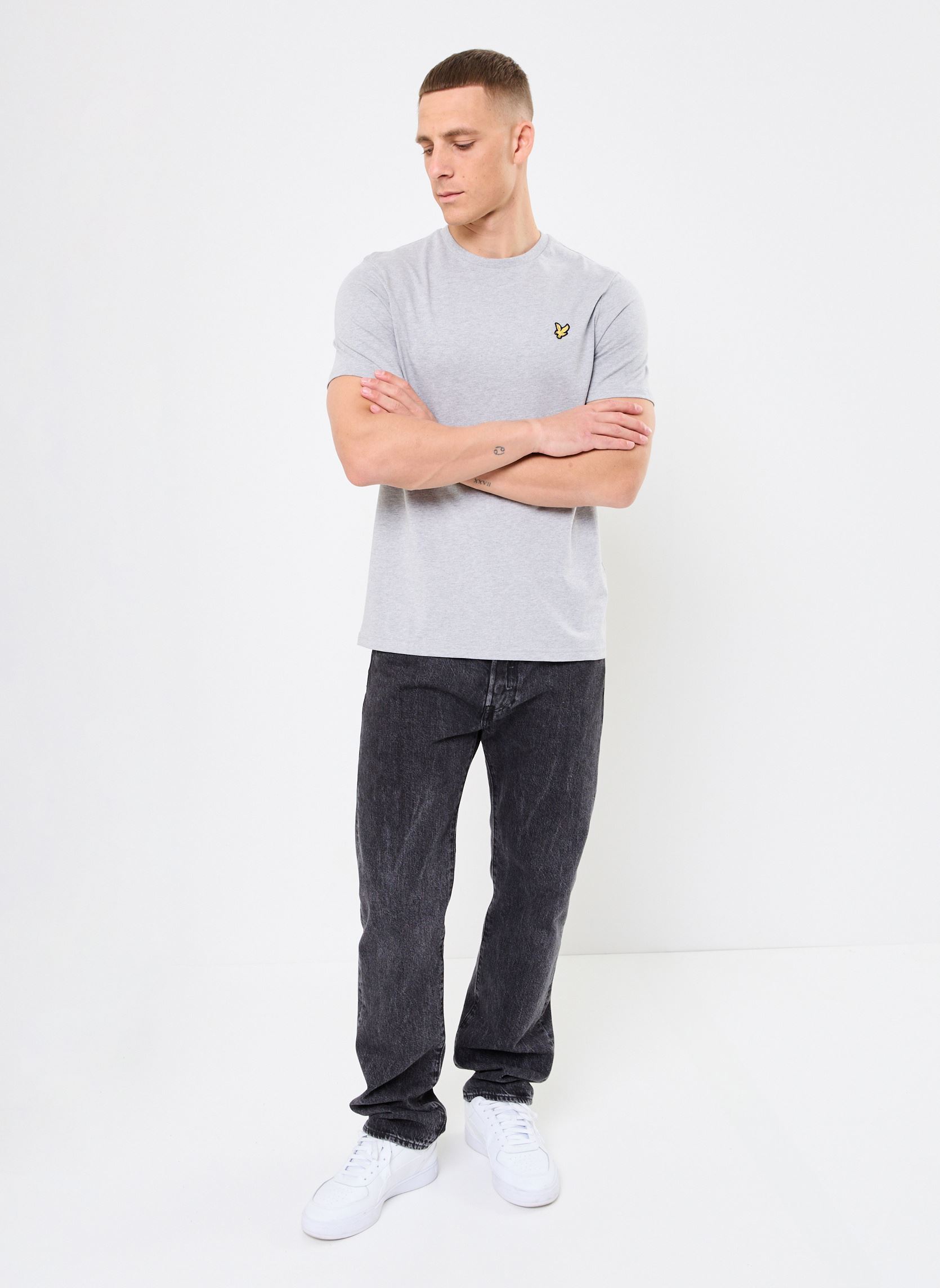 Tee-shirts Plain T-shirt homme gris Lyle & Scott Tee-shirts Plain T-shirt homme gris LIGHT GREY MARL