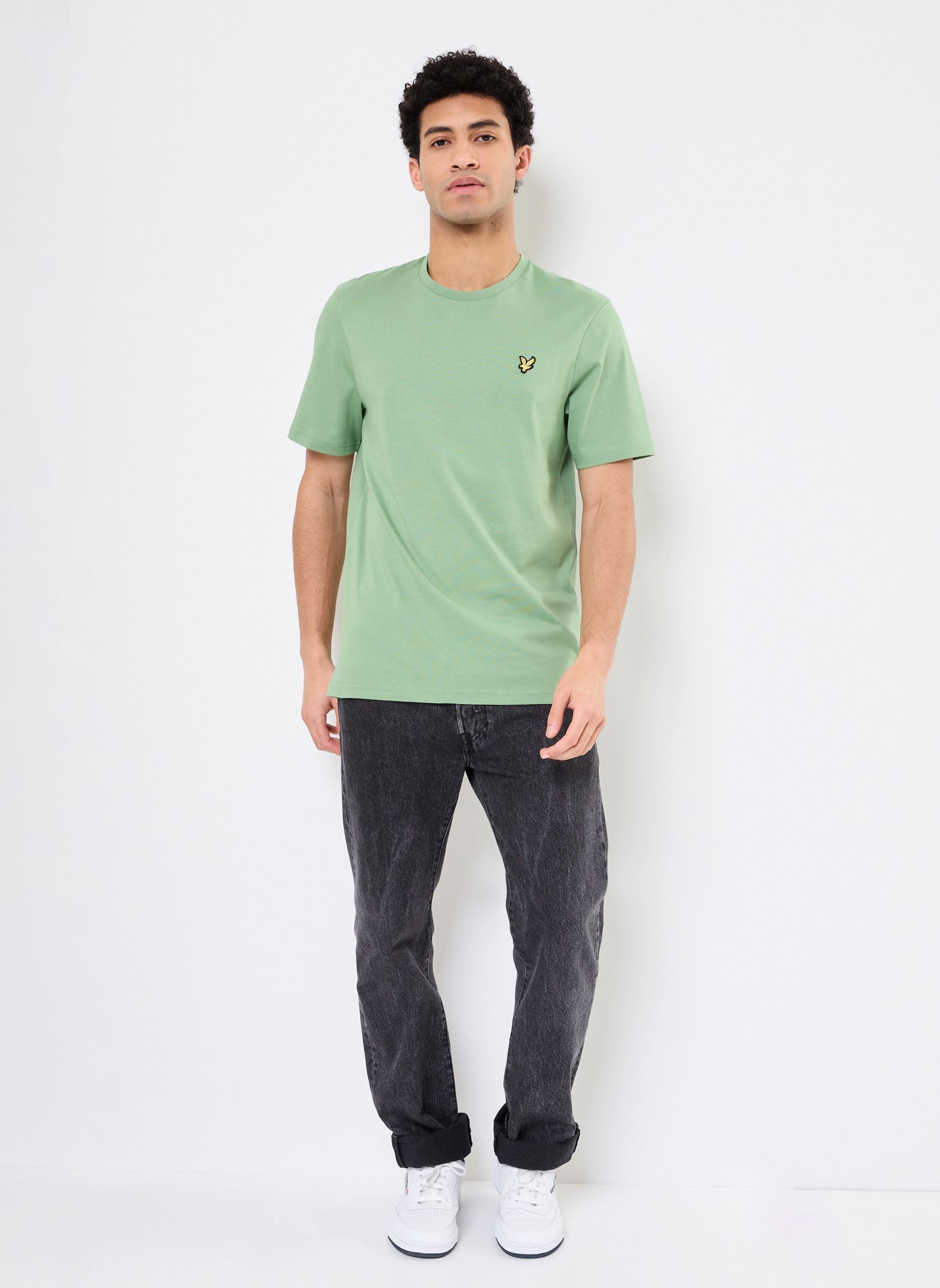 Tee-shirts Plain T-shirt homme vert Lyle & Scott Tee-shirts Plain T-shirt homme vert SMOKE GREEN